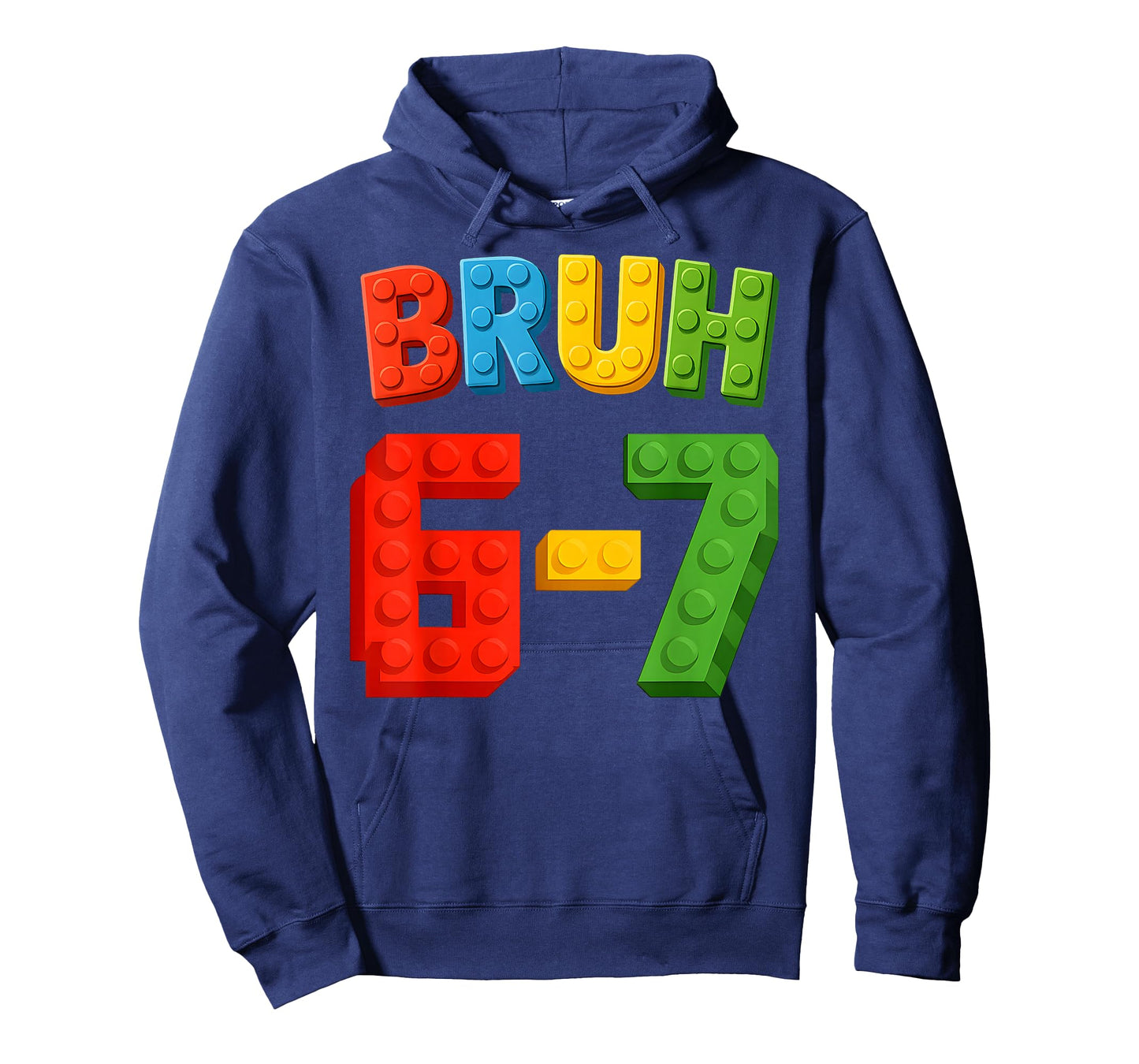 67 Building Blocks Bruh Kids Boys Six Seven Funny 6-7 Meme T-Shirt