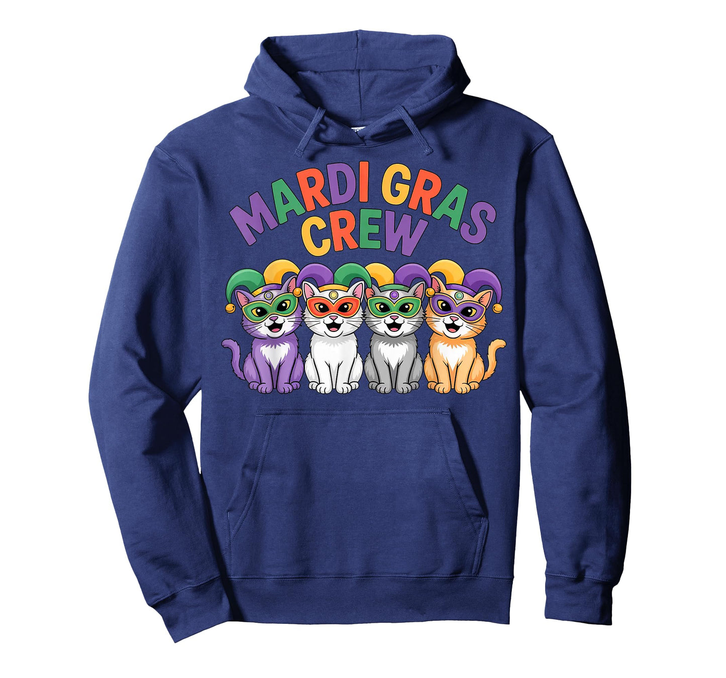 Mardi Gras Crew Cat Mask Party Art Design T-Shirt