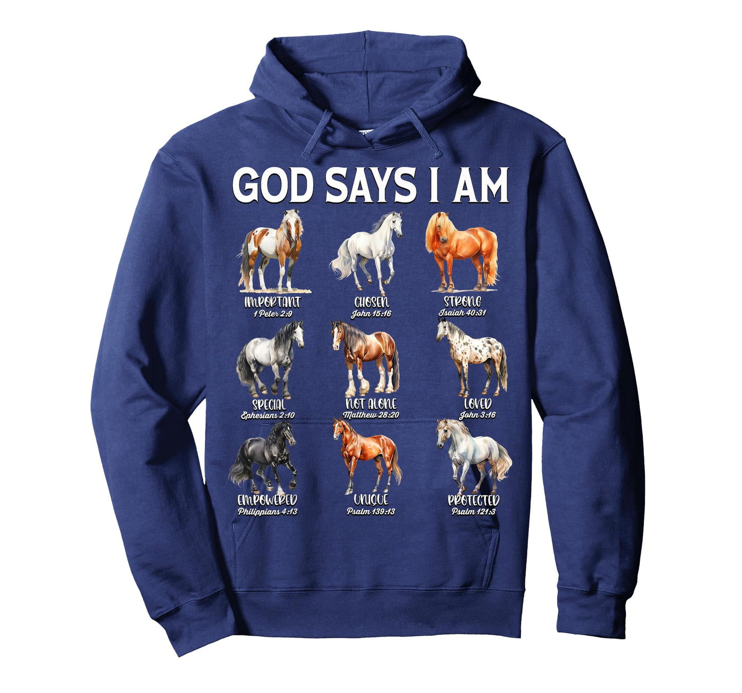 God Says I Am Horse Christian Girl Teen Boy Bible Verse T-Shirt