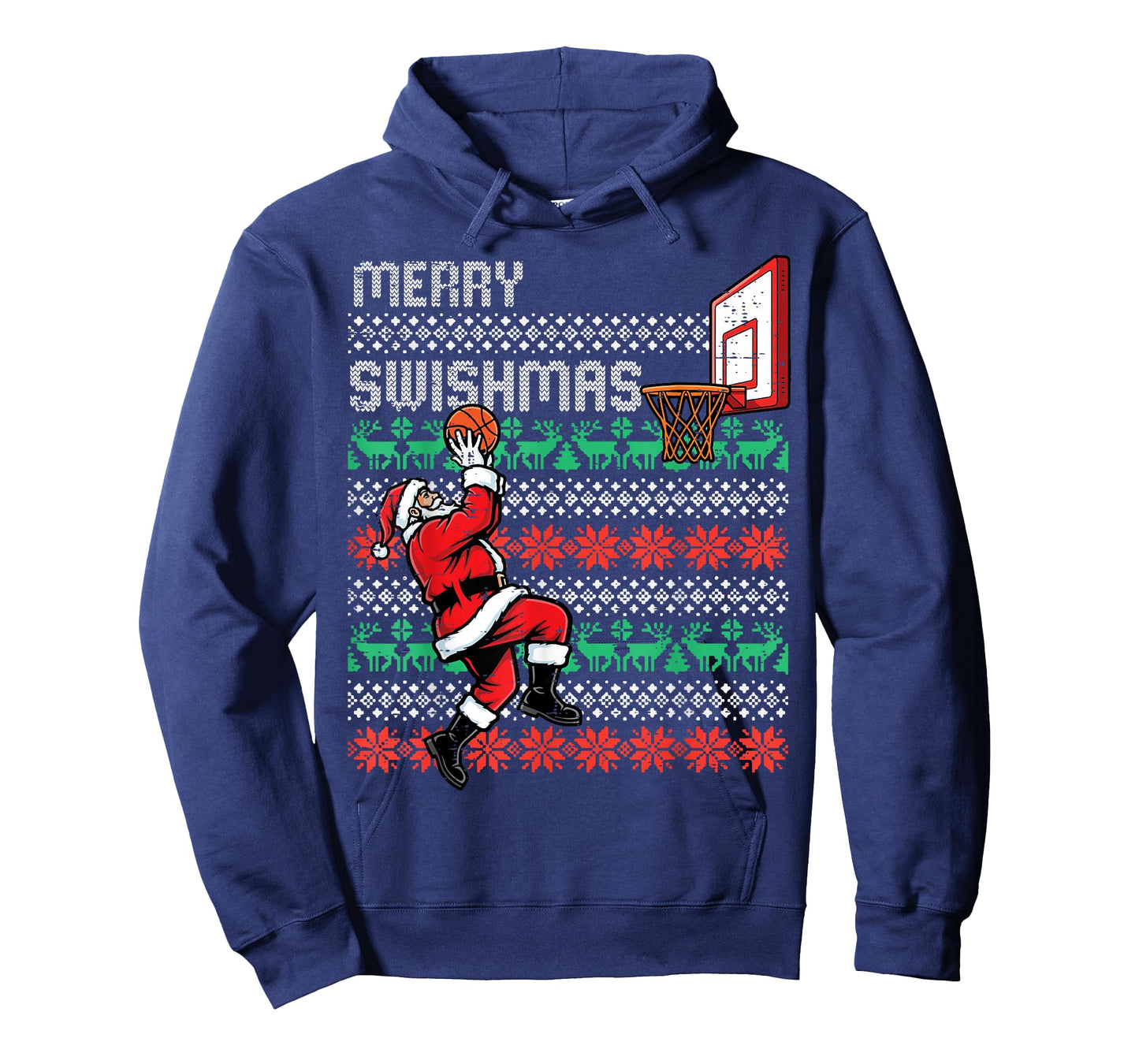 Christmas Santa Basketball Merry Swishmas Xmas Men Boys Kids T-Shirt