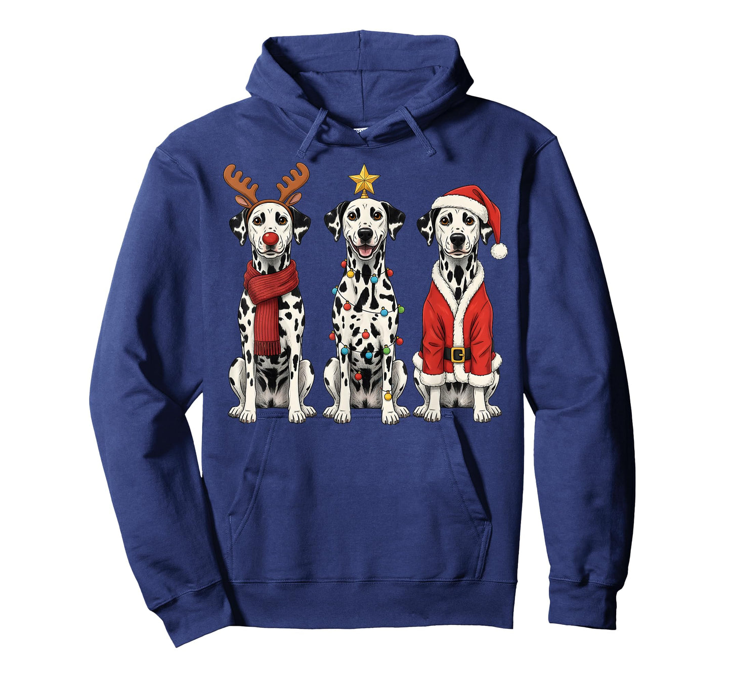 Retro Christmas Dalmatian Santa Reindeer Dog Lover T-Shirt
