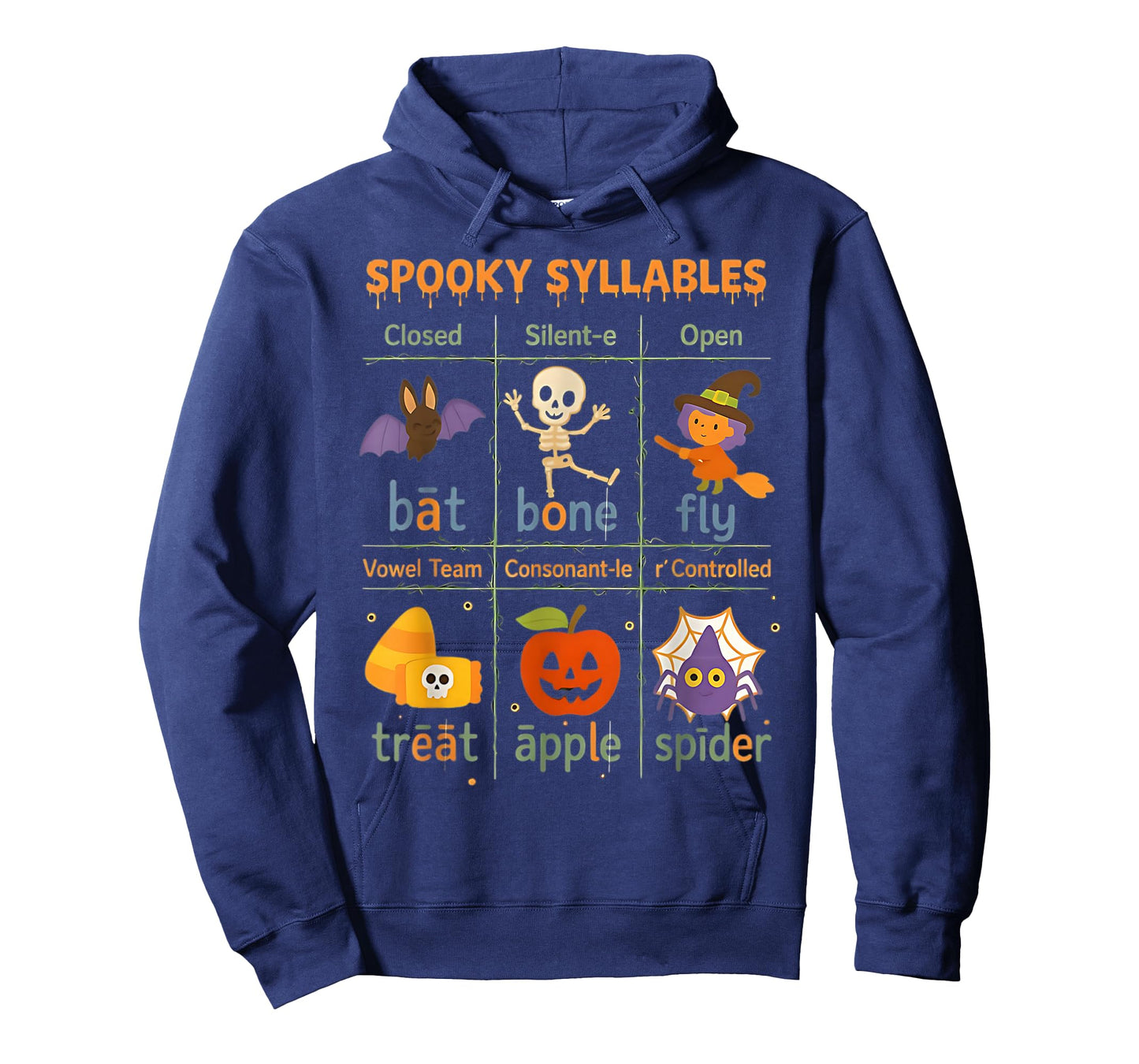 Spooky Syllables Teacher Funny Halloween Educational Kids T-Shirt