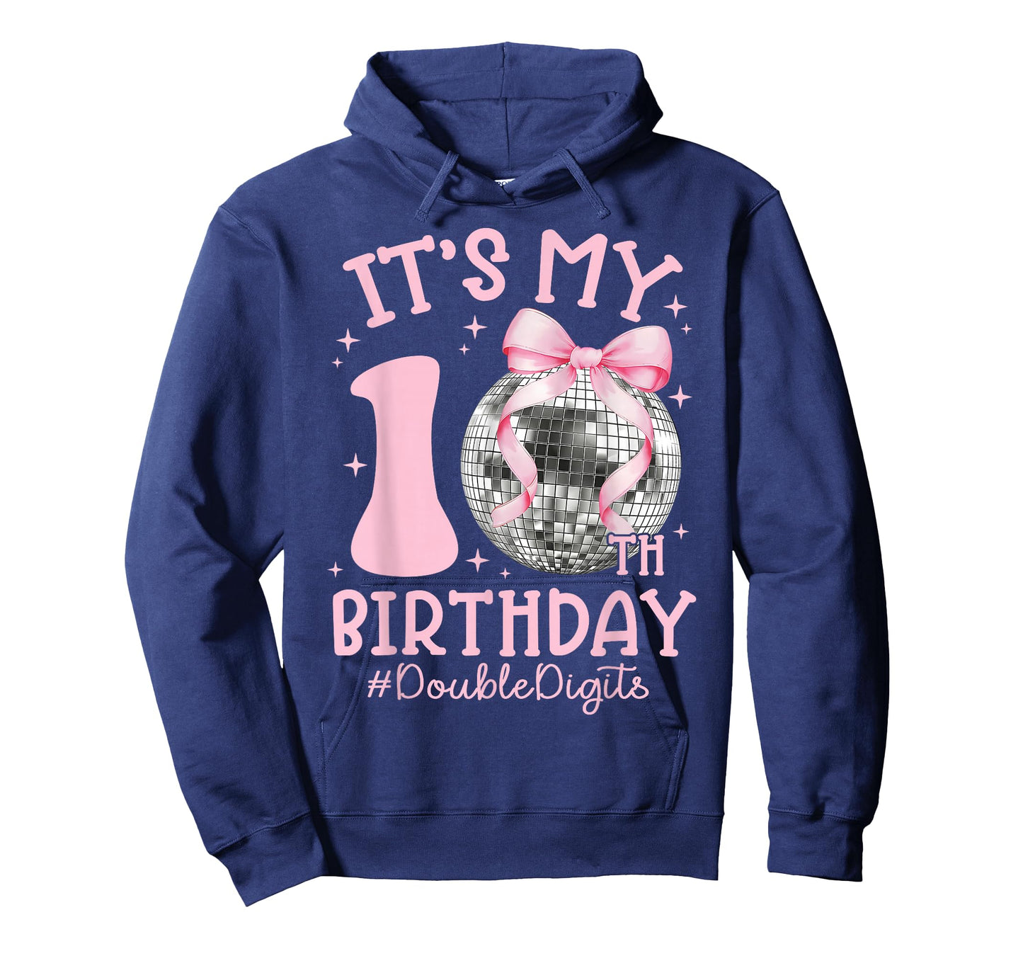 It's My 10th Birthday Girl Double Digits Bow Disco Ball T-Shirt