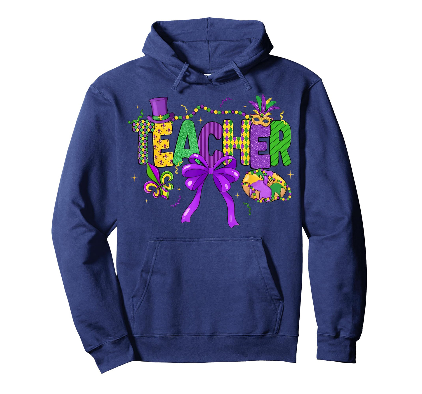 Mardi Gras Coquette Bow Masked King Cake Teacher Girl Women T-Shirt