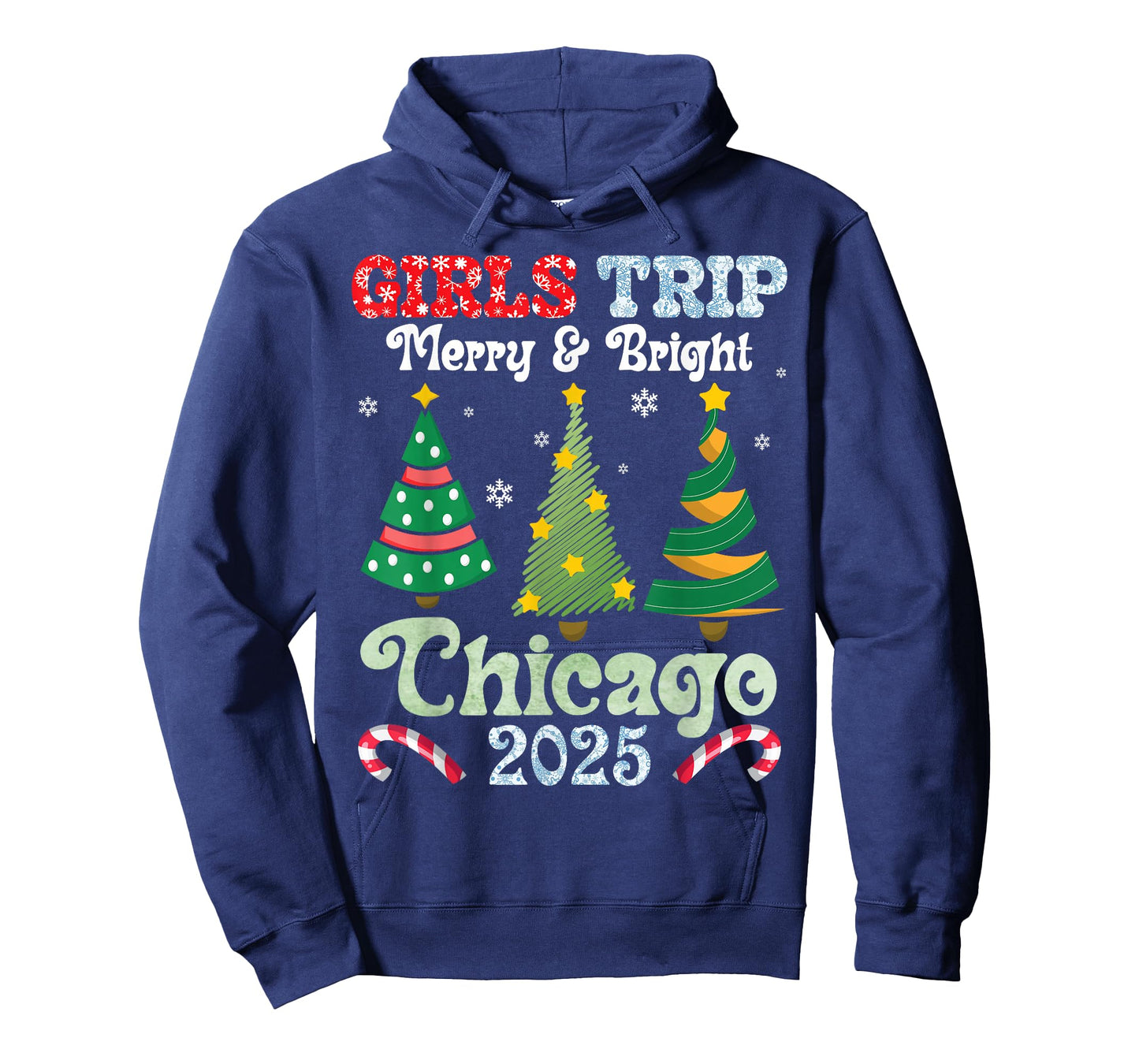 Girls Trip Merry Bright Christmas in Chicago Vacation 2025 T-Shirt