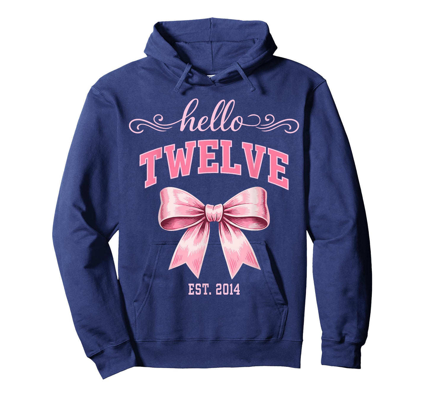 Hello Twelve Est 2014 Cute Coquette Bow 12th Birthday Girls T-Shirt