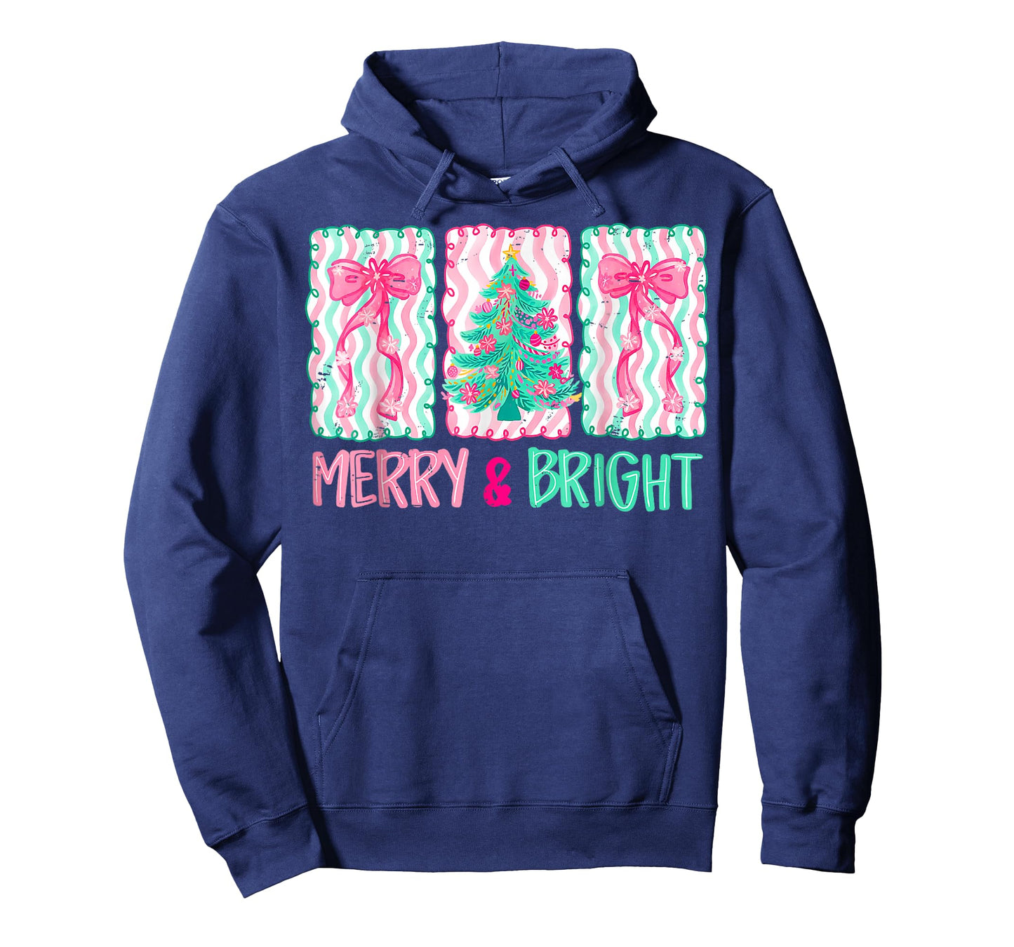 Coquette Bow Christmas Tree Merry and Bright Xmas Holiday T-Shirt