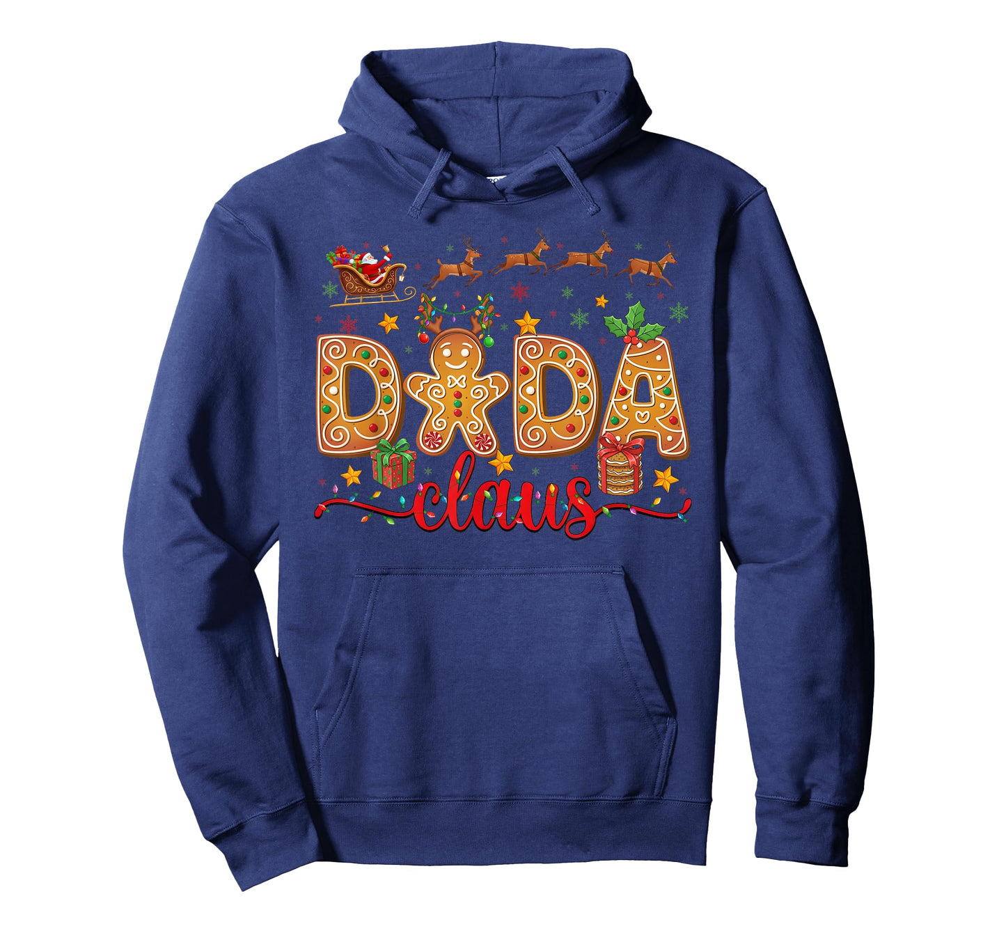 Dada Claus Christmas Lights Pajama Family Matching T-Shirt
