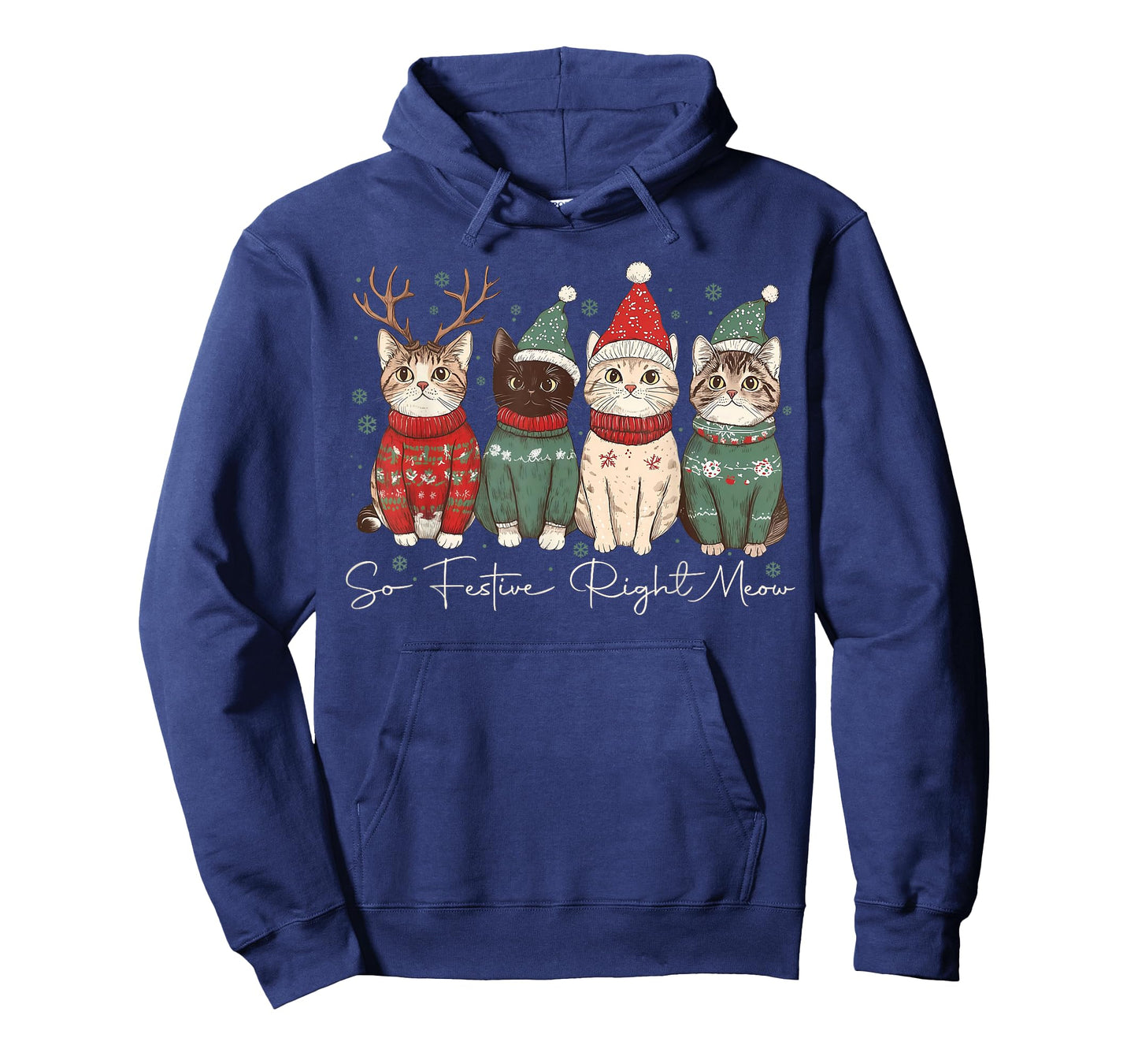 So Festive Right Meow Funny Cozy Cat Christmas Santa Holiday T-Shirt