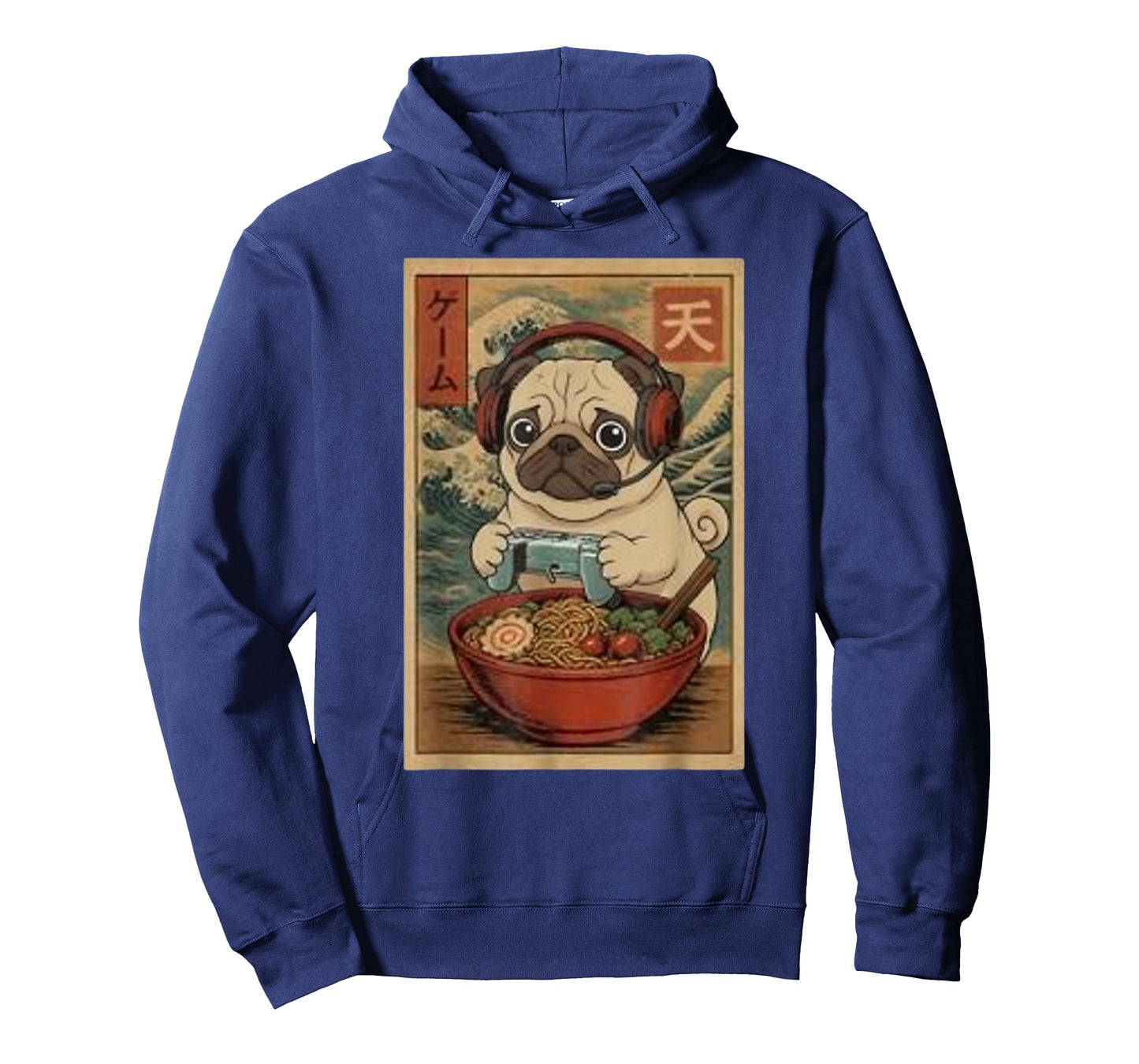 Gamer Pug Funny Ramen Retro Japanese Pug Gaming T-Shirt