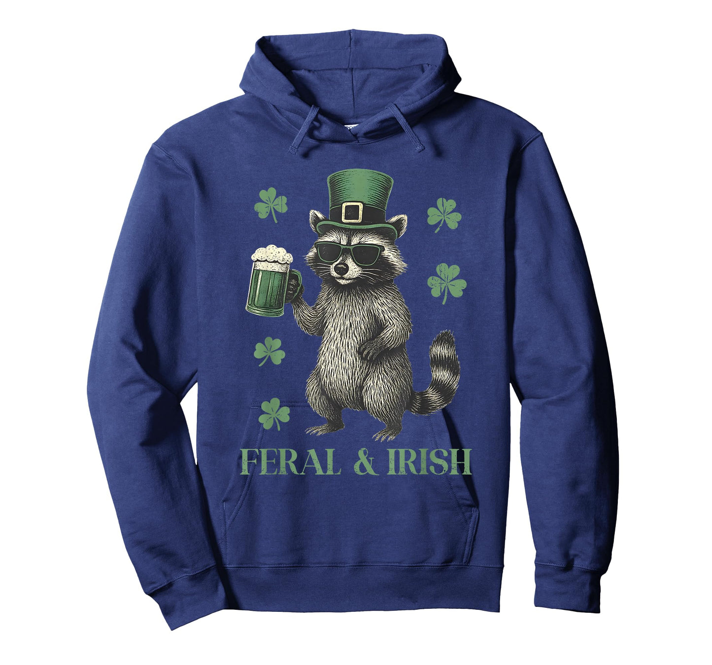 Feral Raccoon & Shamrock St Patrick's Day, Funny Shenanigans T-Shirt
