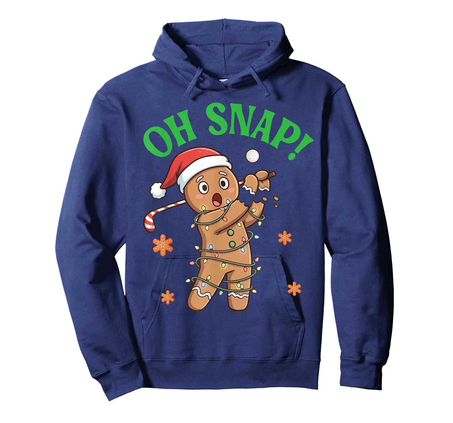 Funny Gingerbread Golf Christmas Cookie Oh Snap Santa Hat T-Shirt