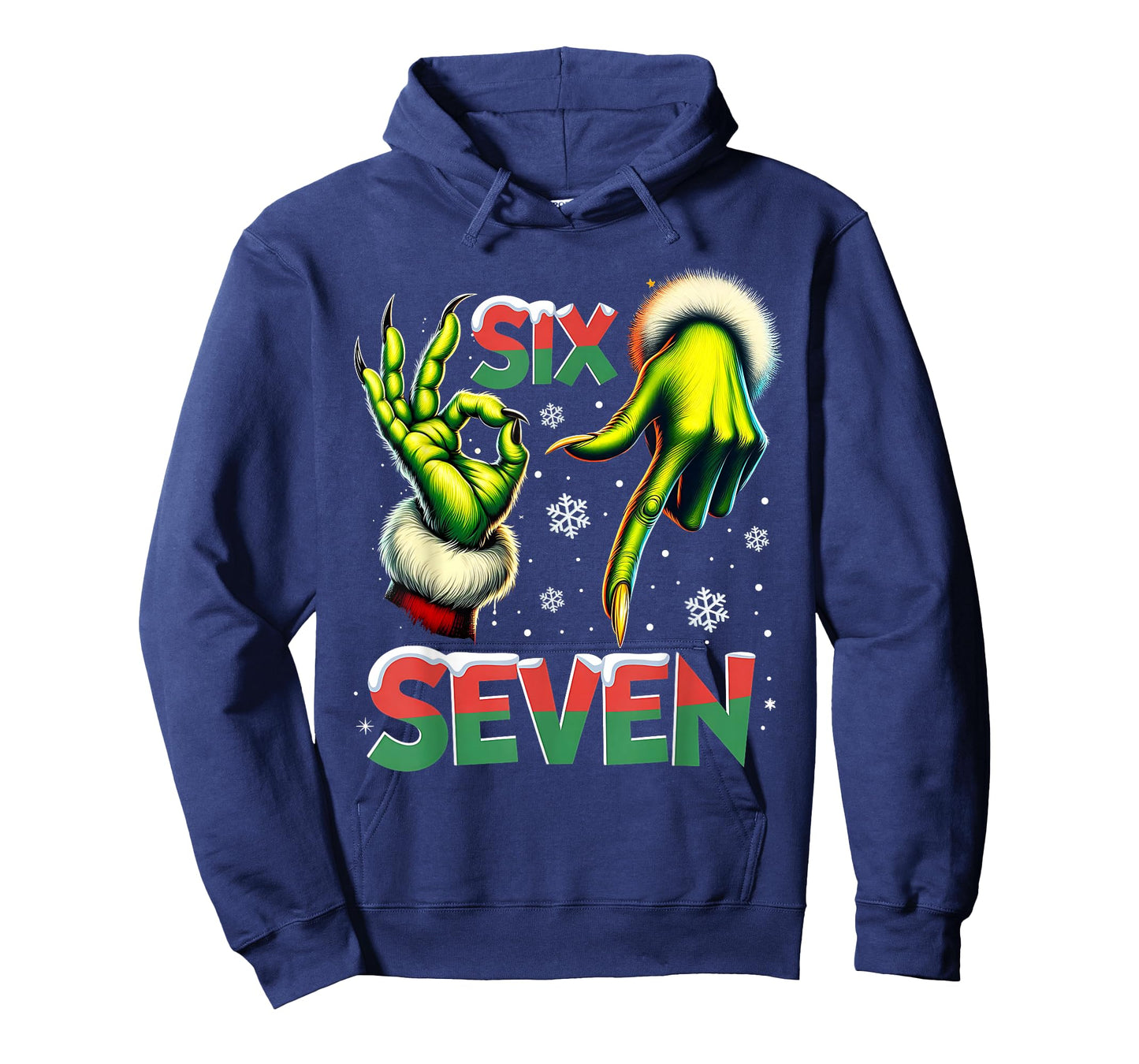 Six Seven Funny Green Hand Christmas Parody T-Shirt