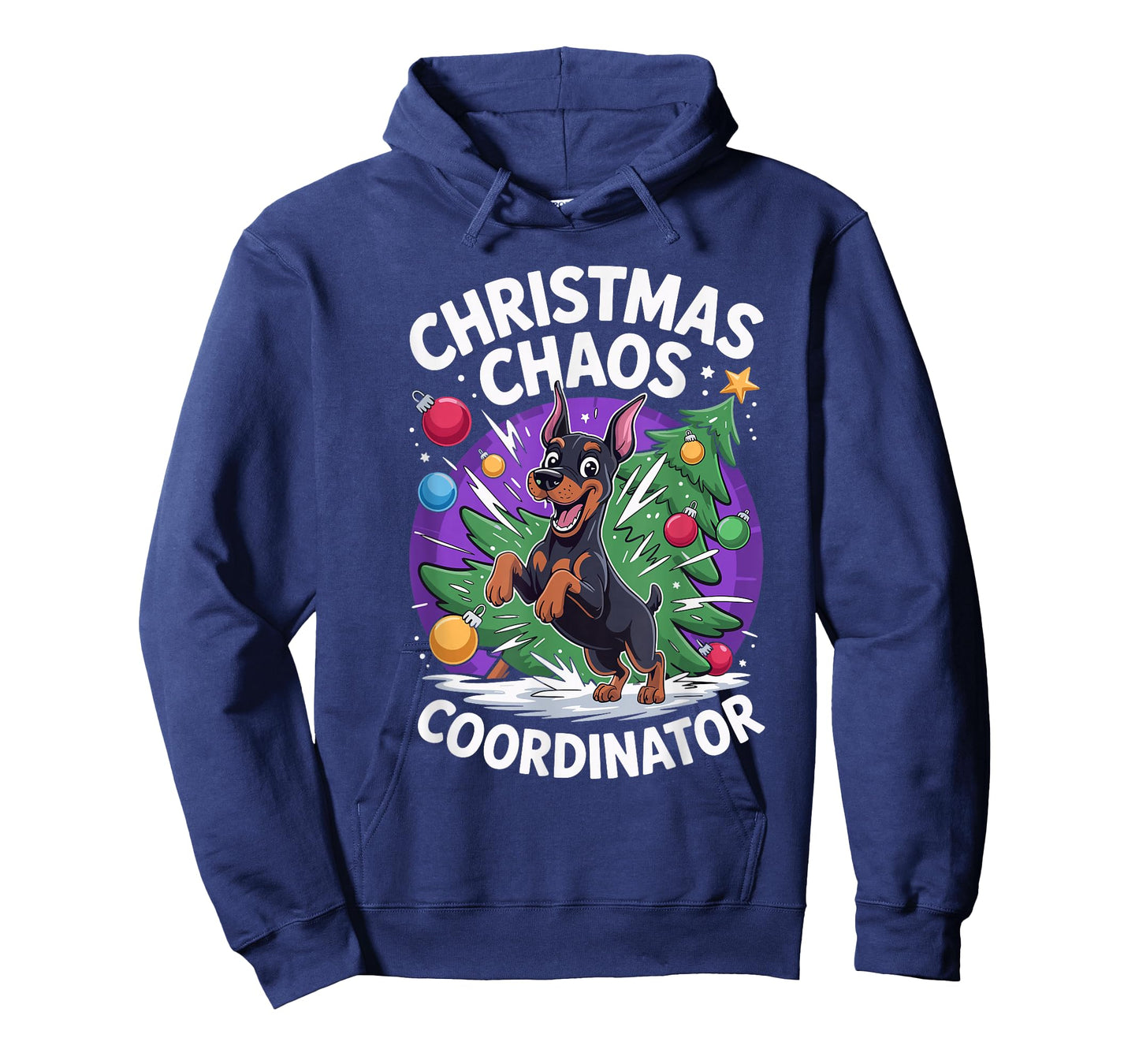 Christmas Chaos Coordinator Puppy Funny Doberman Pinscher T-Shirt