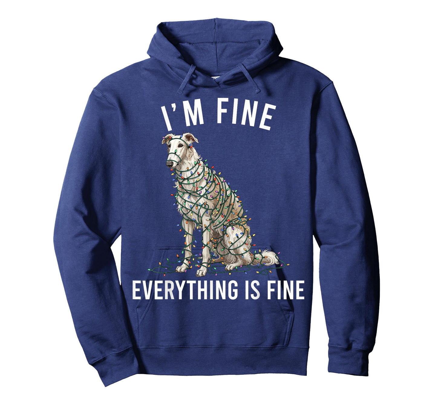 Borzoi Christmas I'm Fine Everything is Fine T-Shirt