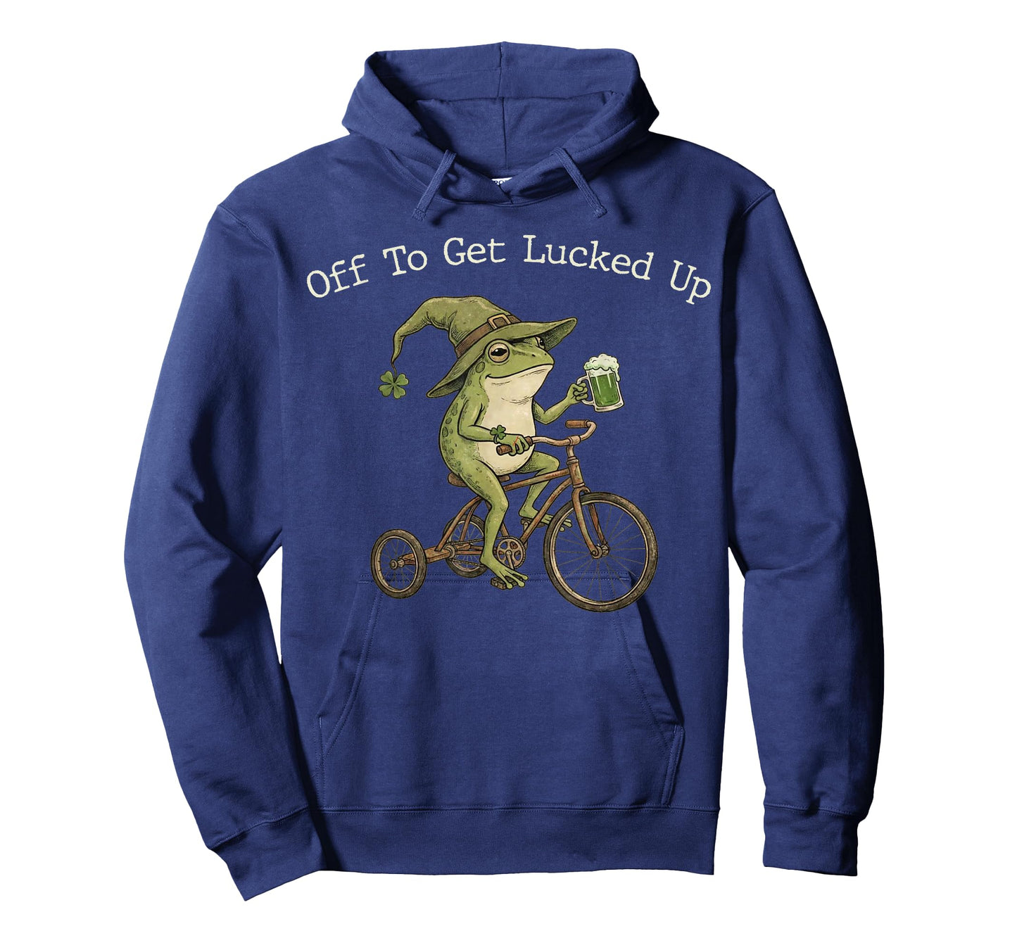 Off to Get Lucked Up St Patrick's Day Frog Bicycle Vintage T-Shirt