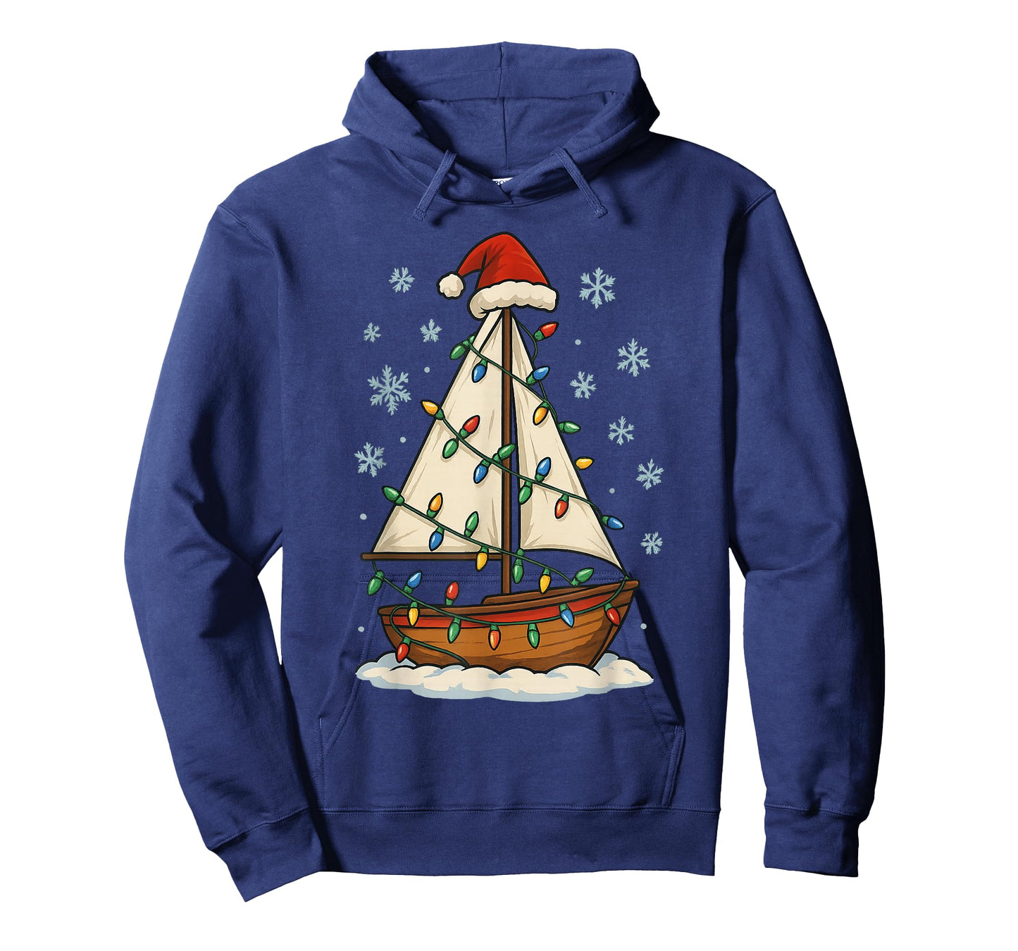 Christmas Lights Wrapped On Cute Sailboat Lover Travel T-Shirt