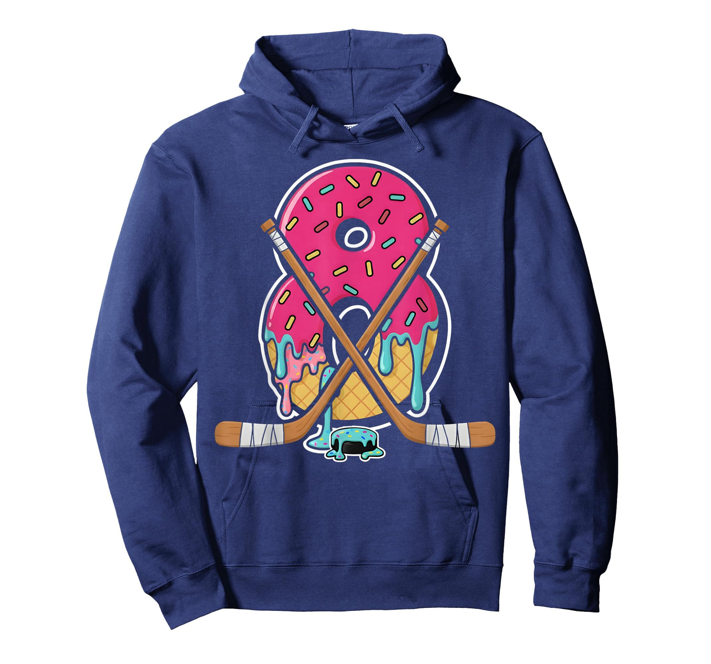 8 Year Old Hockey Ice Cream Drip Youth 8th Birthday Boys T-Shirt