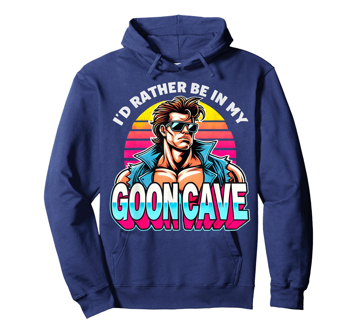 Retro Funny Id Rather Be in My Goon Cave Quote Man Meme T-Shirt