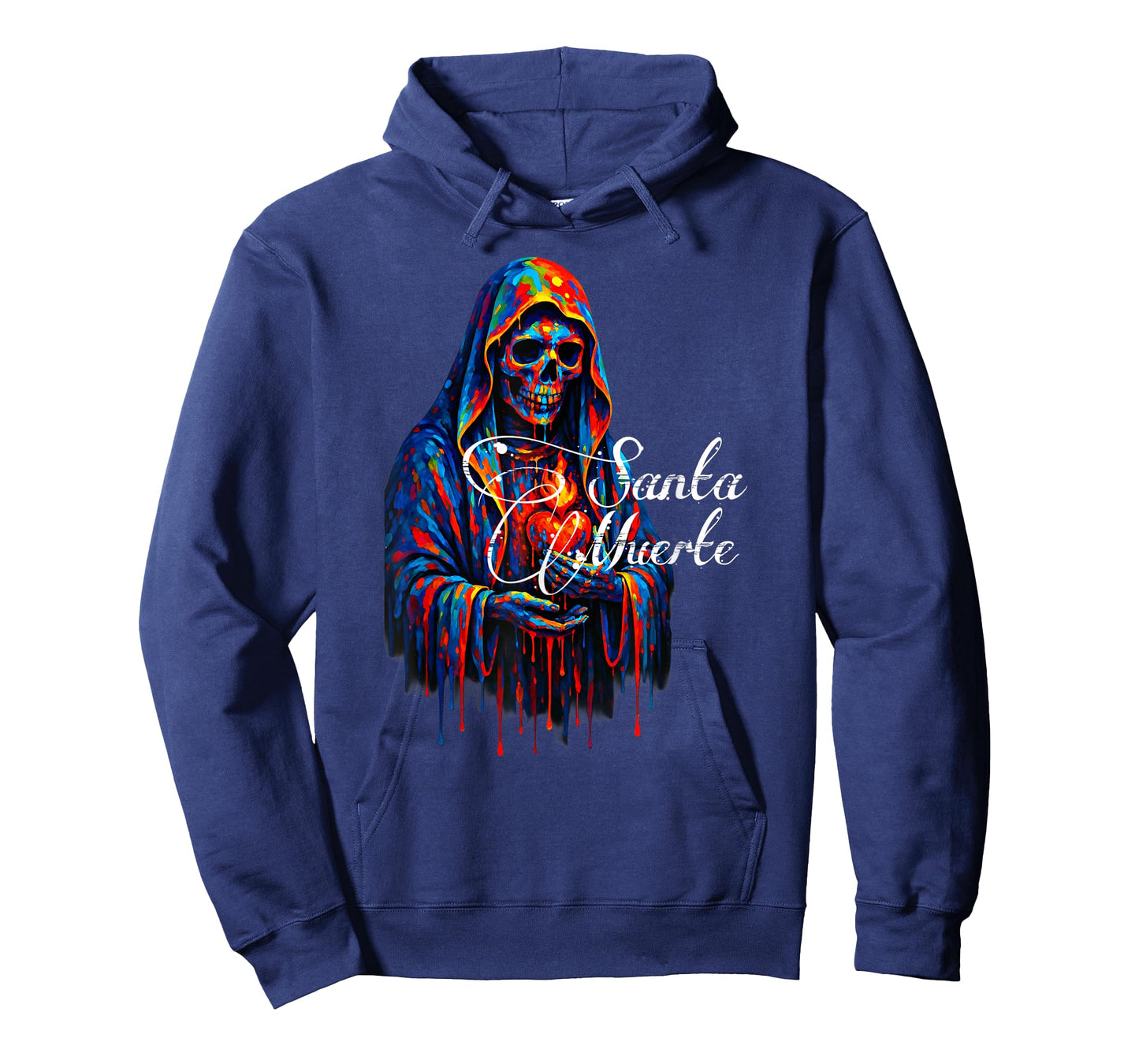 Santa Muerte Sacred Heart Skeleton Rainbow Cloak Art T-Shirt