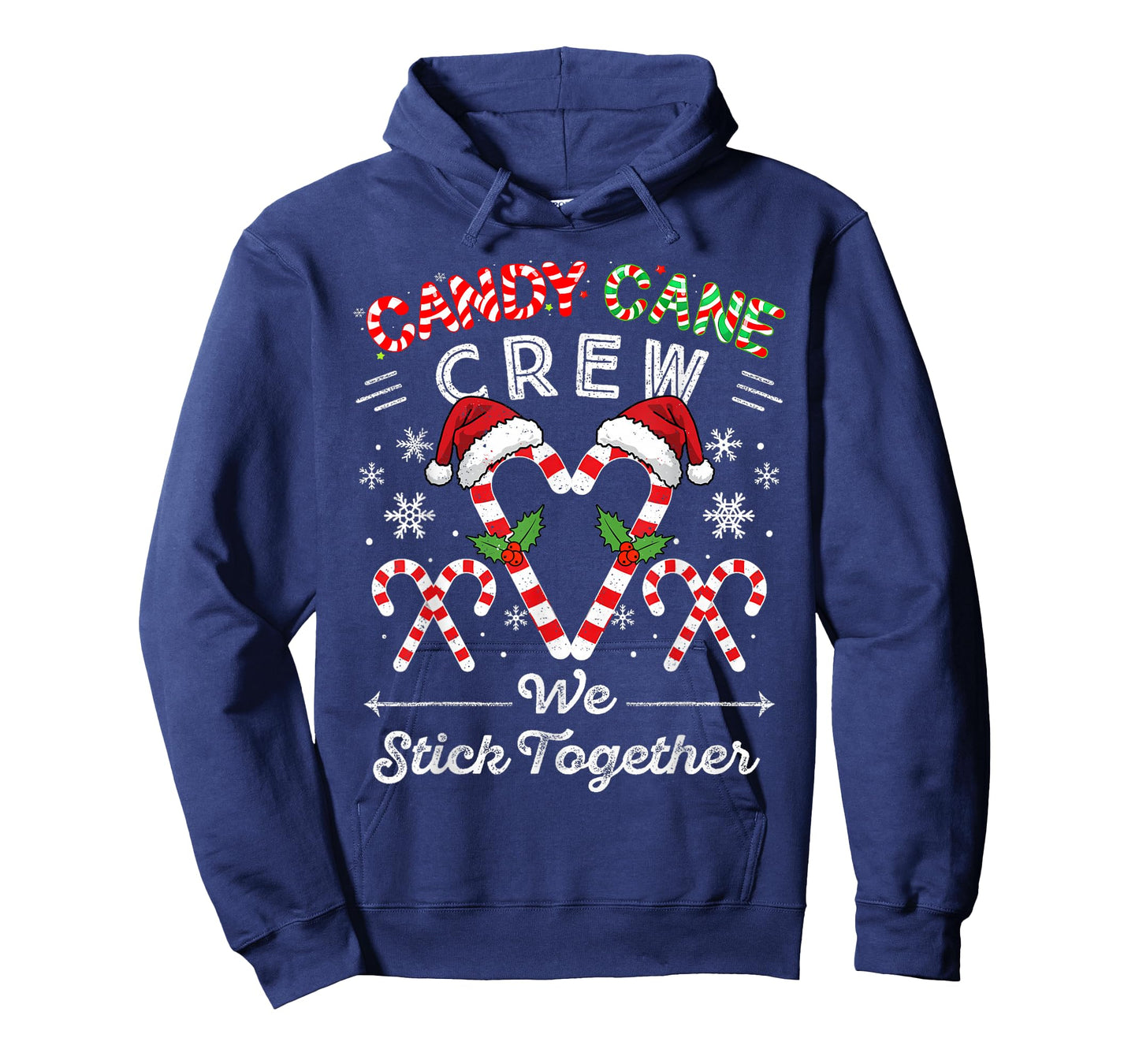 Candy Cane Crew We Stick Together Christmas Xmas Men Women T-Shirt