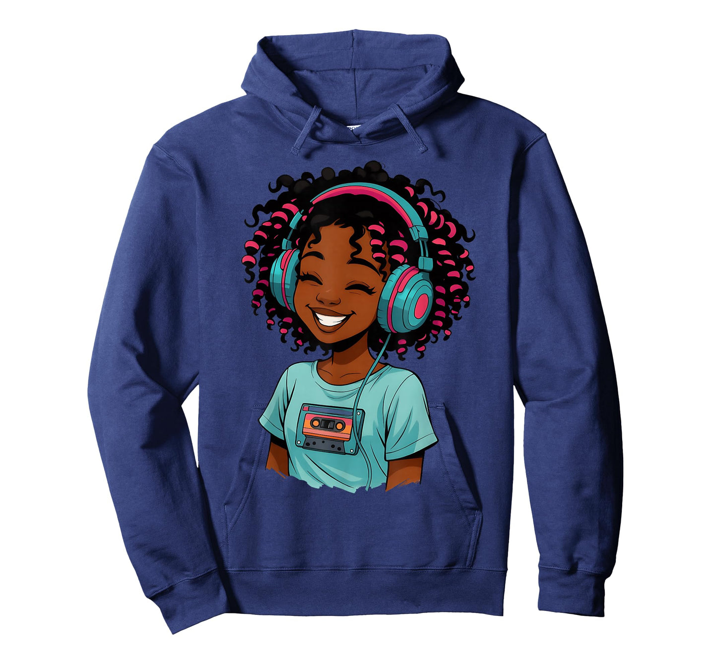 Anime and Music Afro Black Girl Women Anime African American T-Shirt