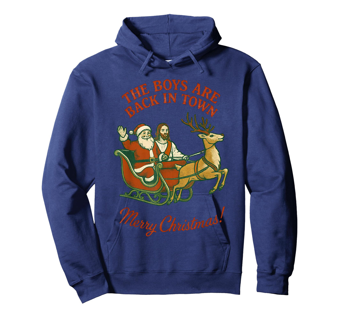 The Boys are Back in Town Christmas Jesus and Santa Vintage T-Shirt