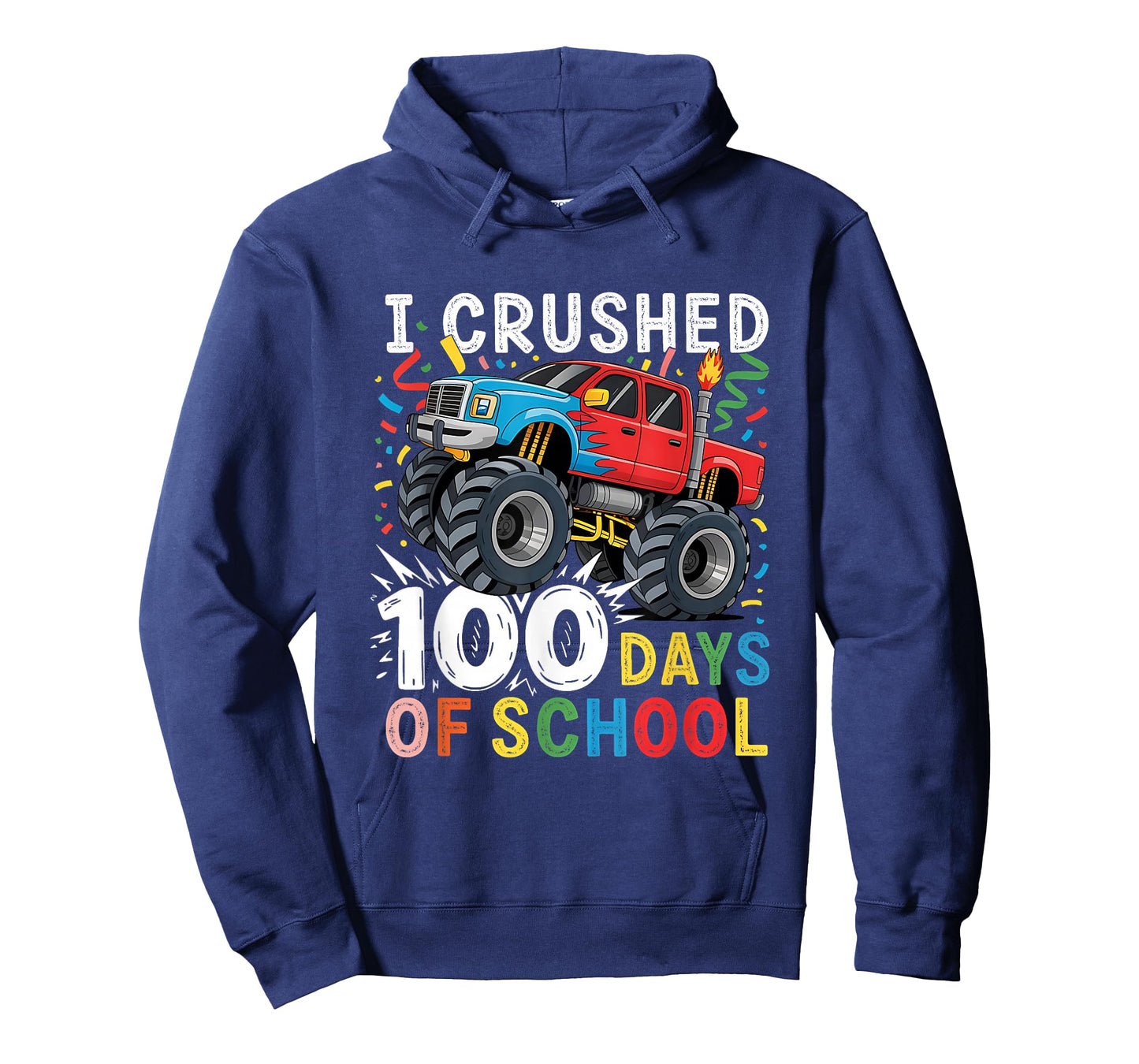 100 Days of School Boys Monster Truck 100th Day of School T-Shirt