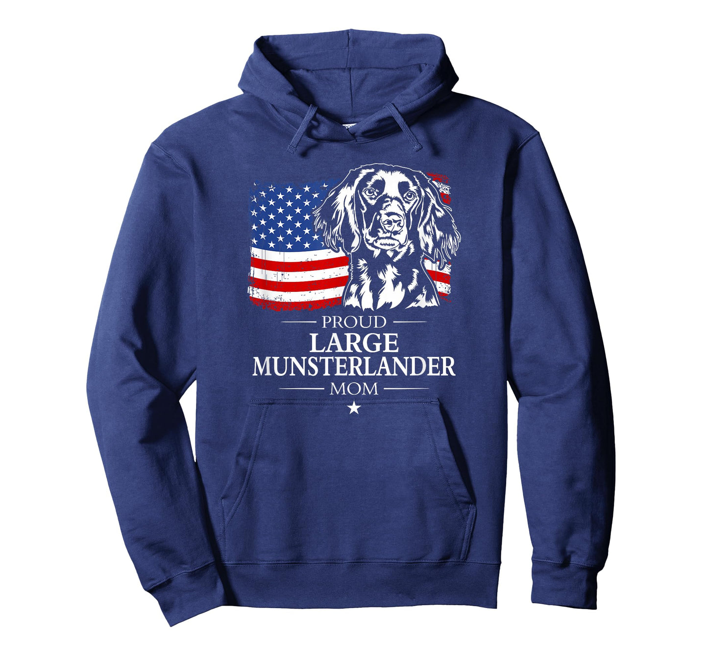 Proud Large Munsterlander Mom American US Flag Patriotic Dog T-Shirt