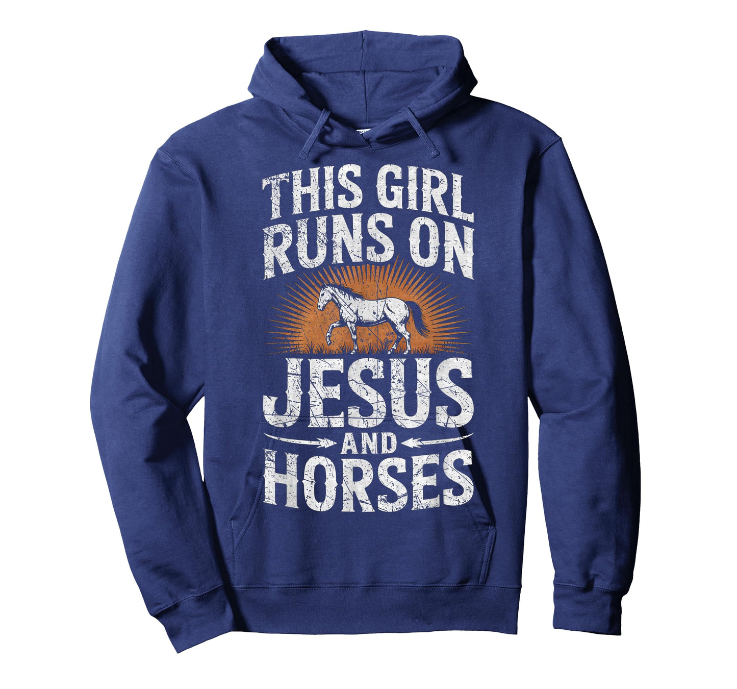 This Girl Runs On Jesus and Horses Horse Riding Equestrian T-Shirt