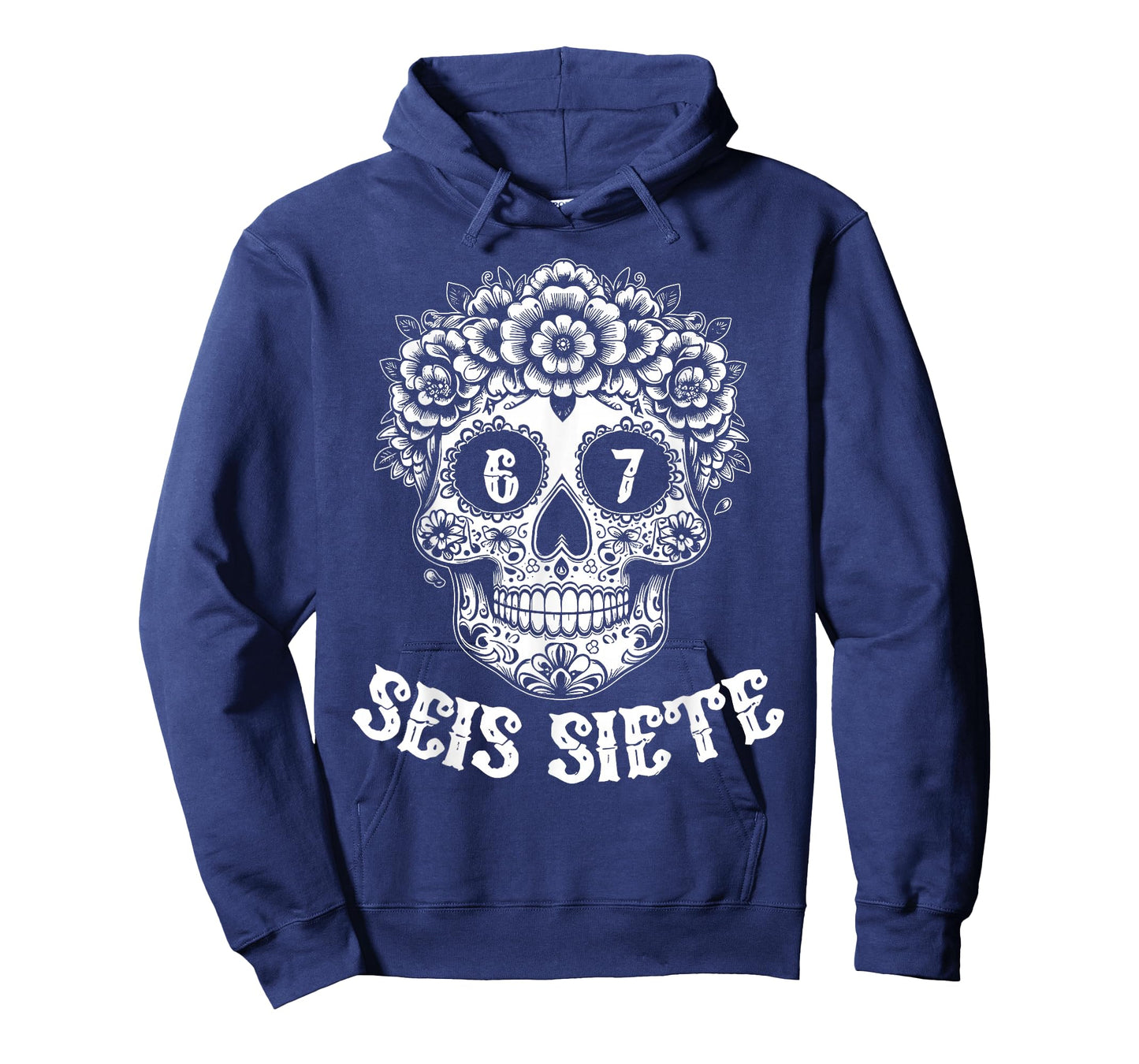 SEIS Siete Mexican Los Muertos Calaveras Skull 67 Boys Girls T-Shirt