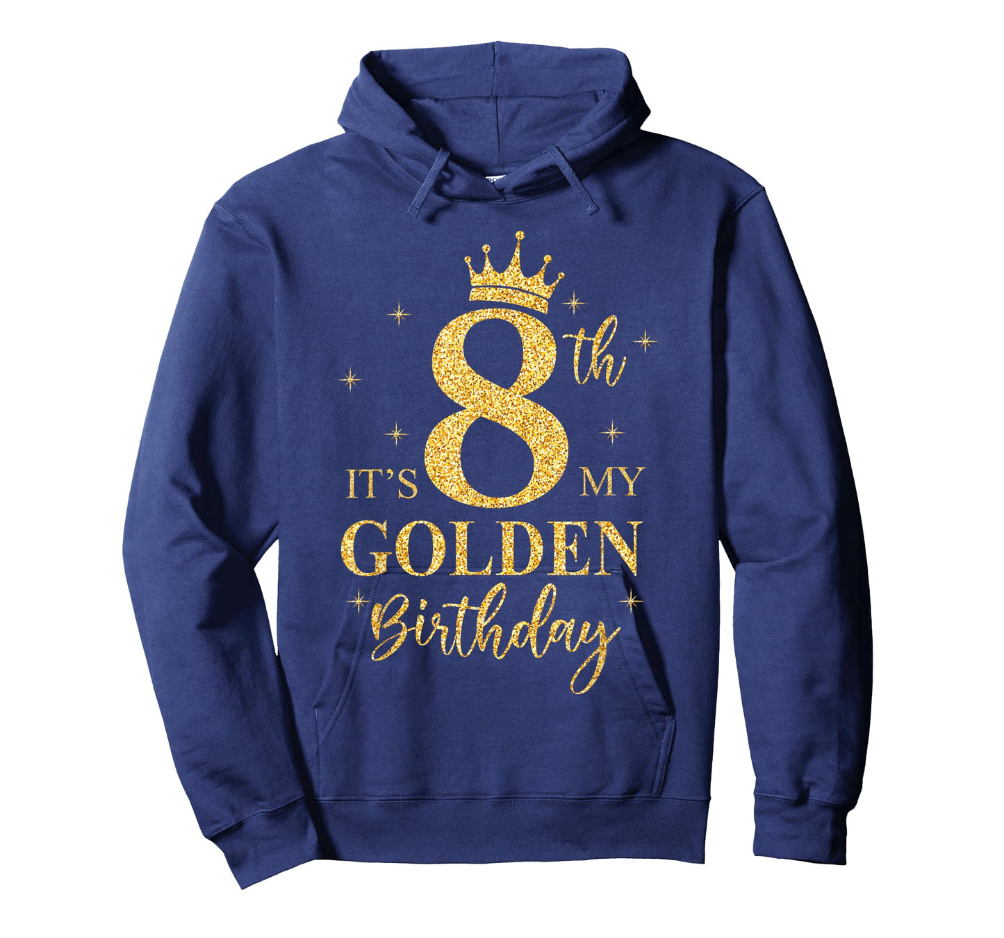 It's My 8th Golden Birthday Girl 8 Year Old Bday Kids T-Shirt