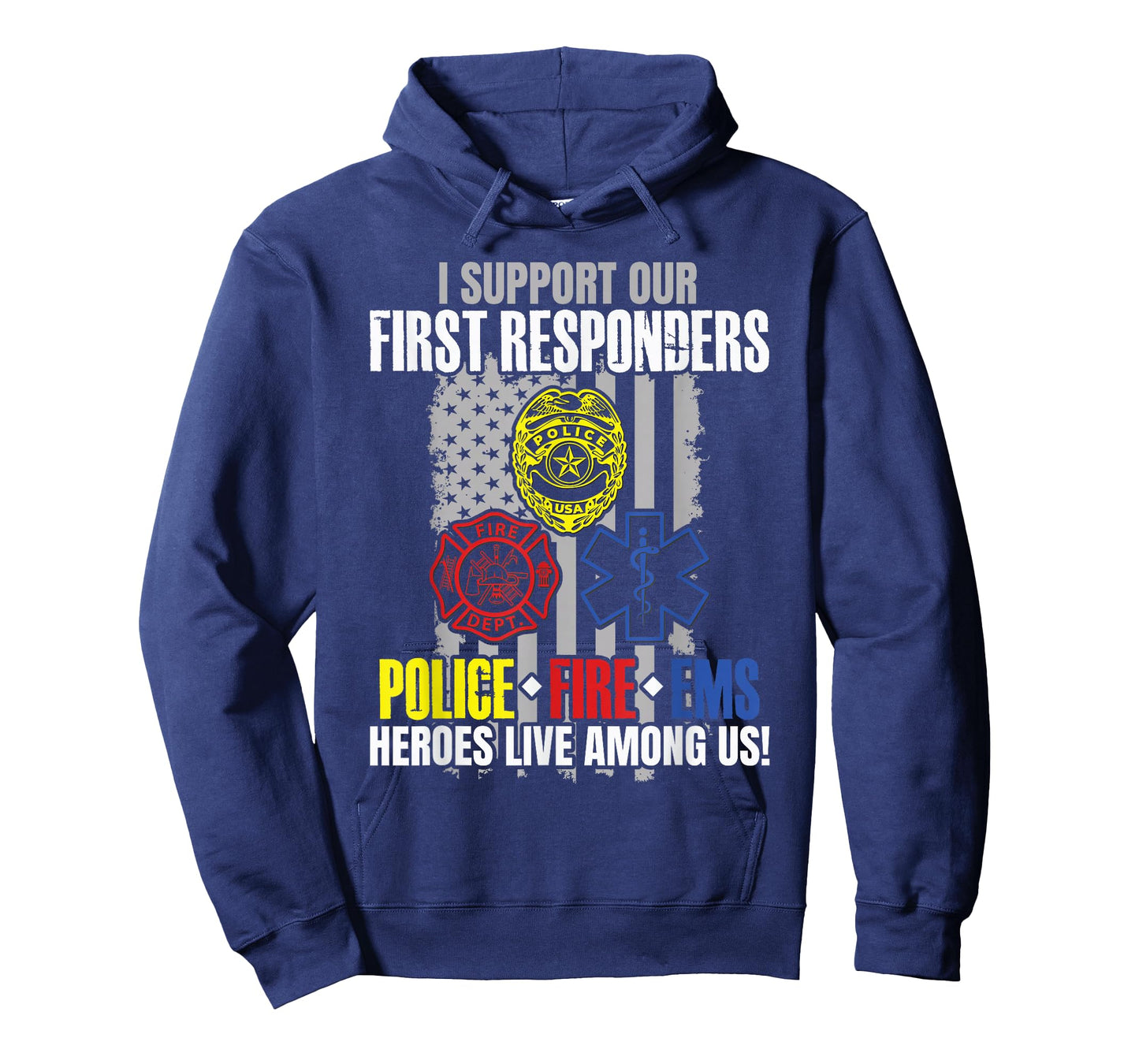 First Responders American Thin Line Police Fire Military EMS T-Shirt