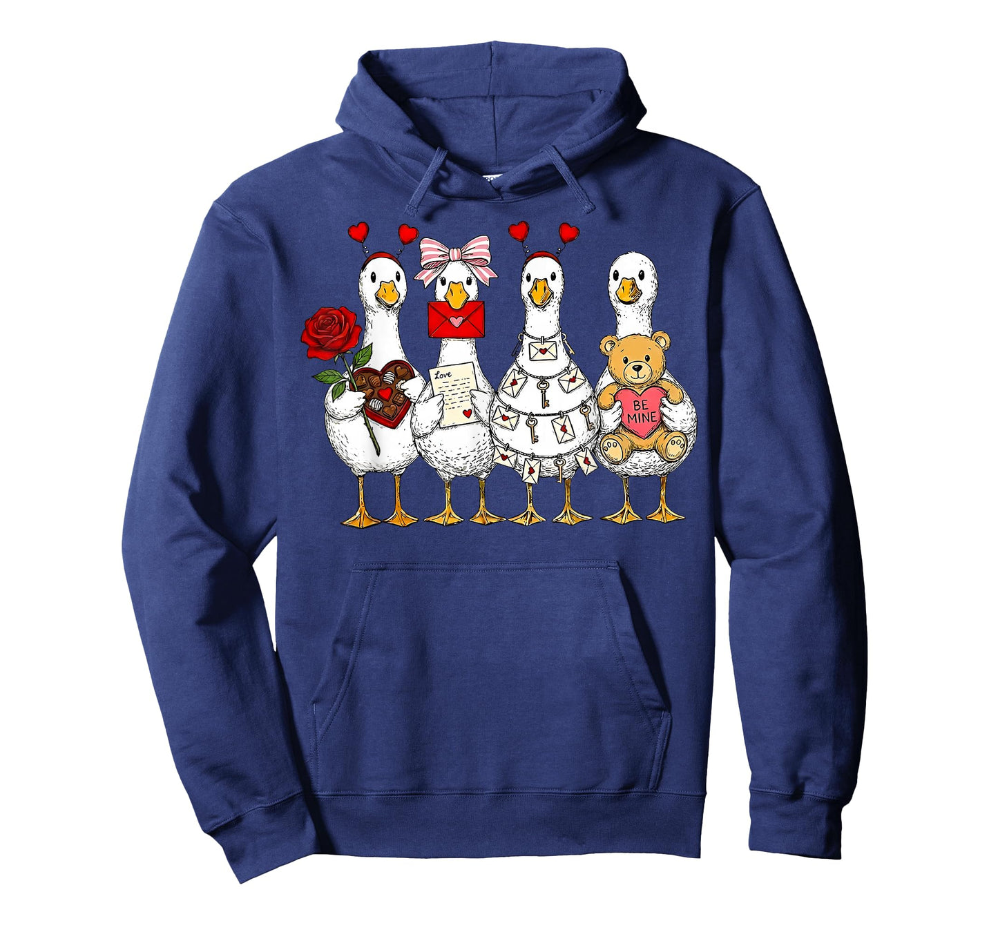 Funny Goose Happy Valentine Goose Cute Heart Lover Men Women T-Shirt