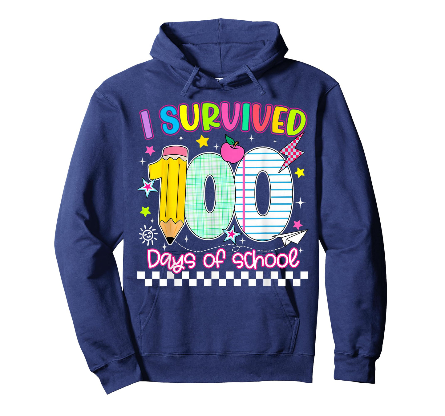 I Survived 100 Days of School Pencil Funny Boy Girl Teacher T-Shirt