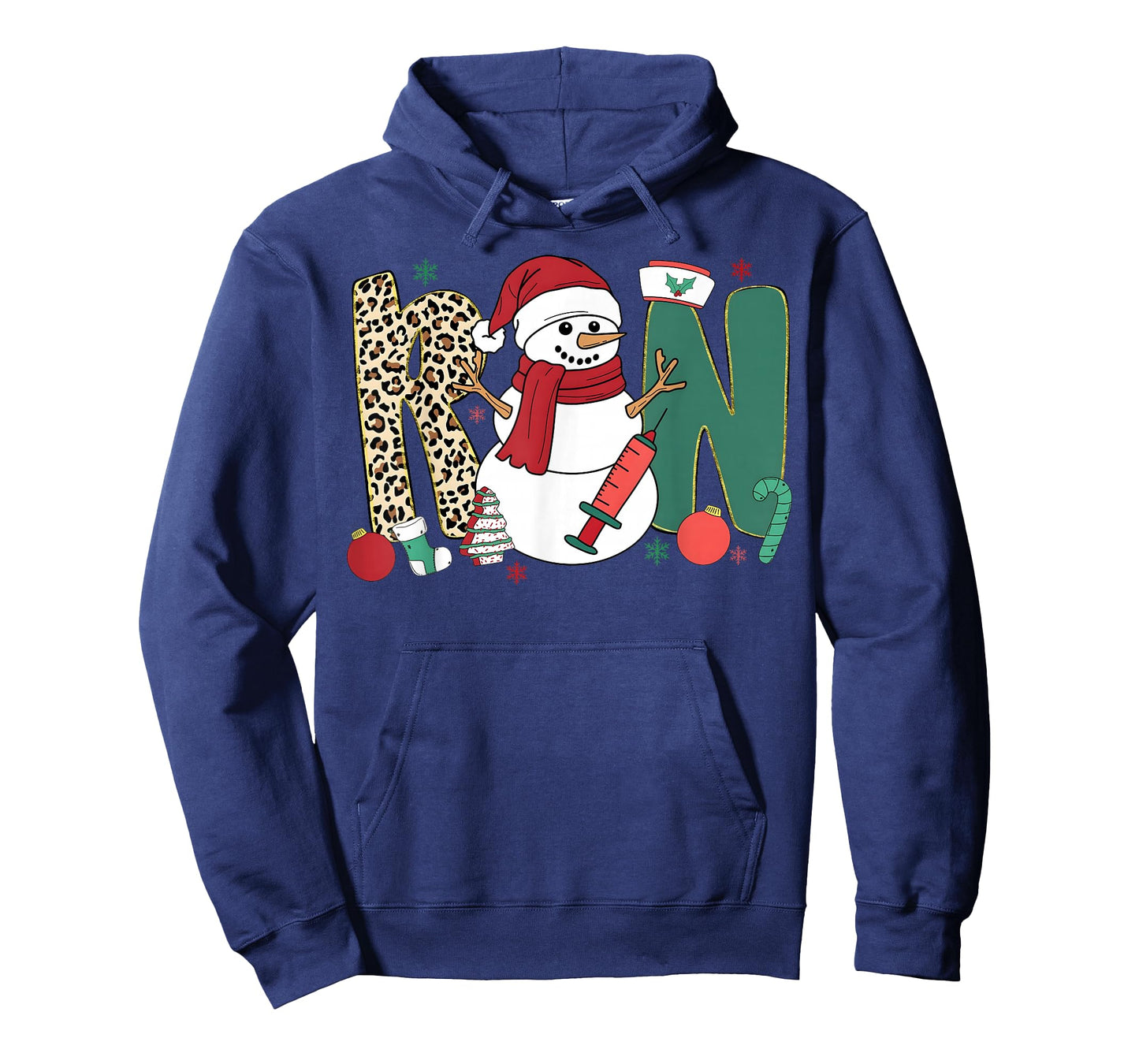 RN Nurse Snowman Merry Christmas Leopard Snowmies Men Women T-Shirt