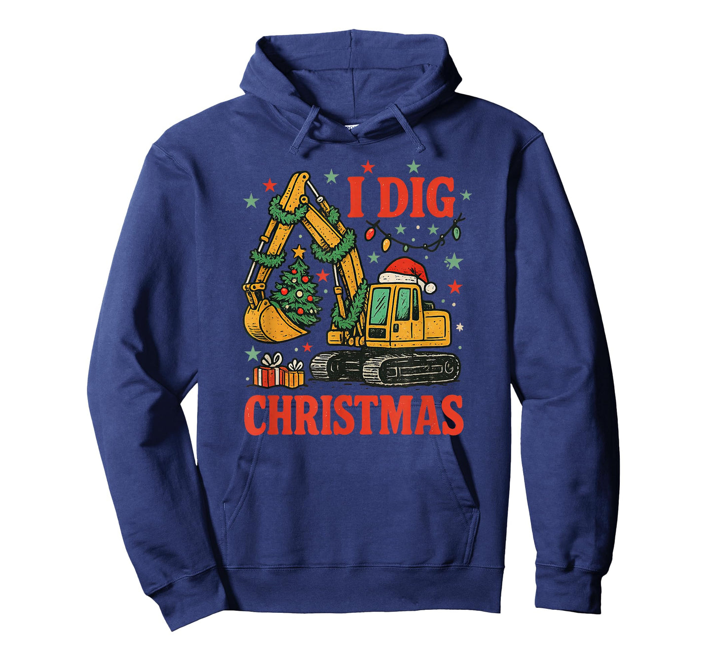 I Dig Christmas Excavator Retro Holiday Meme T-Shirt