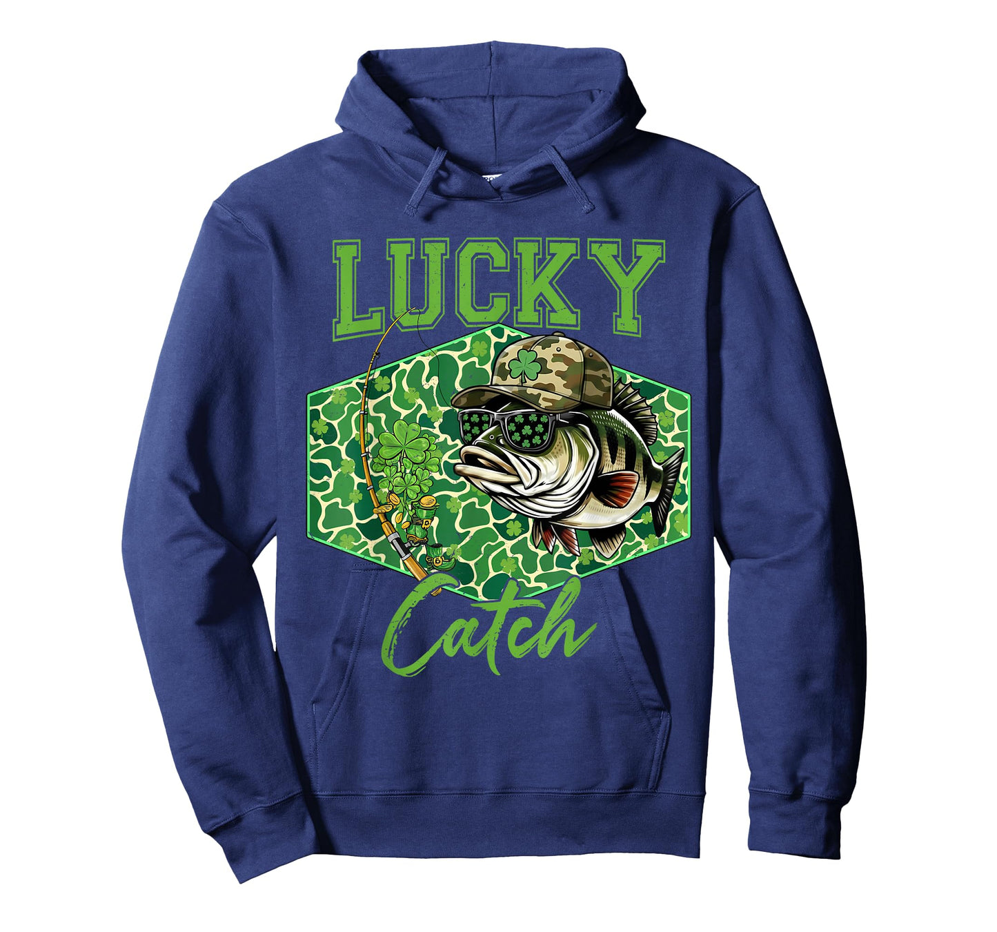 Lucky Catch Bass Fishing Fisherman St Patricks Day T-Shirt