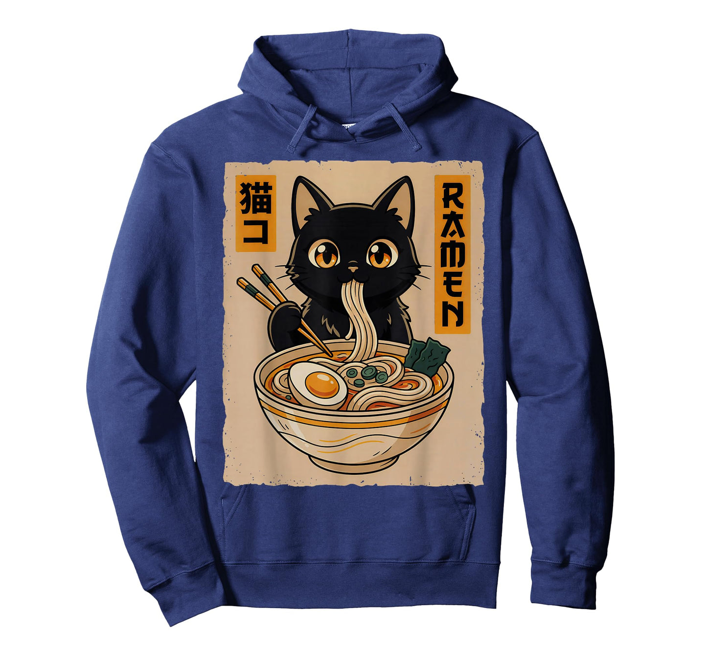 Funny Kawaii Anime Cat Eating Ramen Noodles Bowl Cat Lover T-Shirt