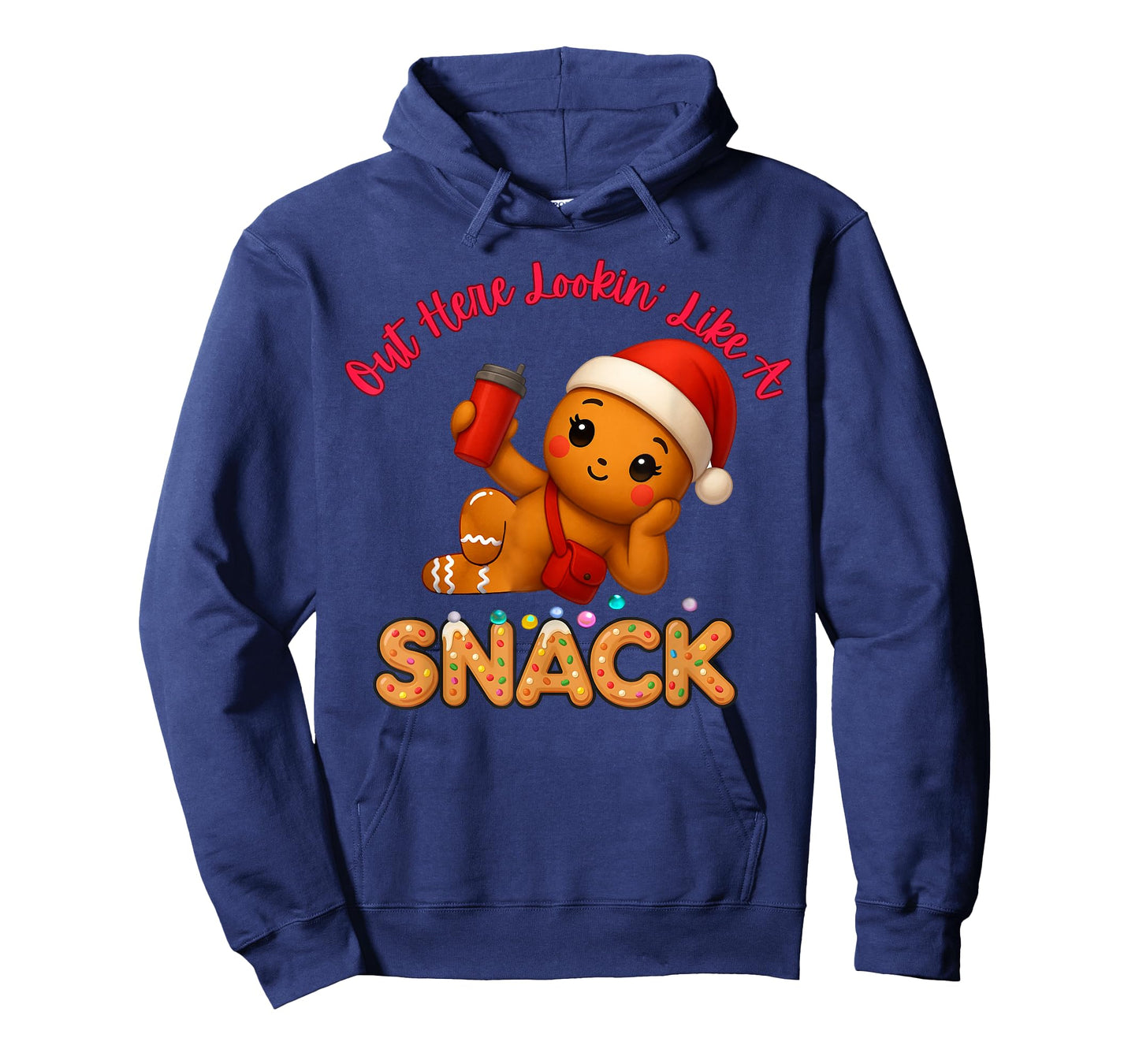 Out Here Looking Like A Snack Funny Xmas Light Gingerbread T-Shirt