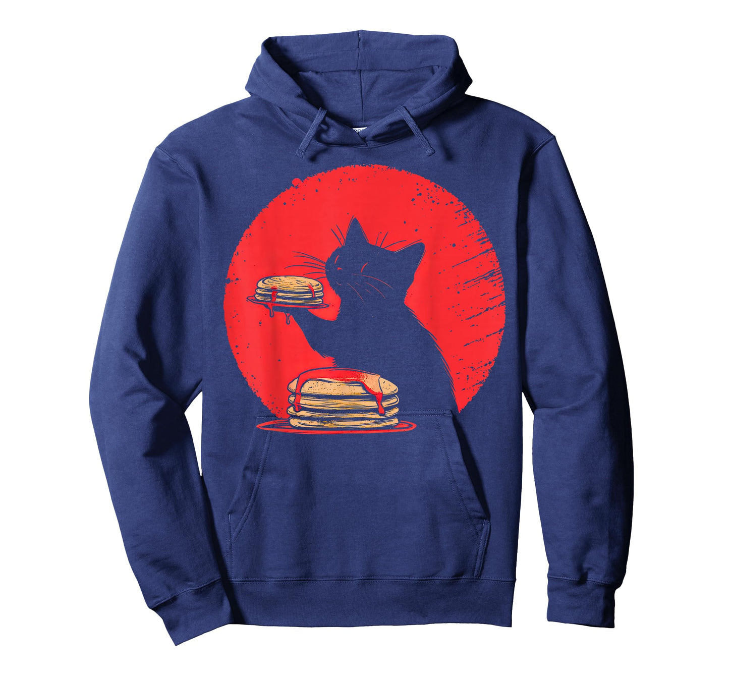 Kawaii Cat Eating Pancakes Funny Breakfast Kitten Food Lover T-Shirt