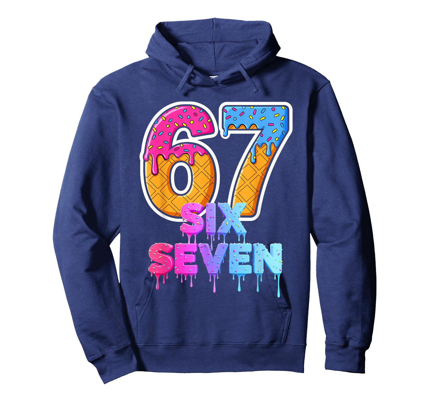 Six Seven Ice Cream Drip Gen Alpha Slang Funny 6 7 Meme T-Shirt
