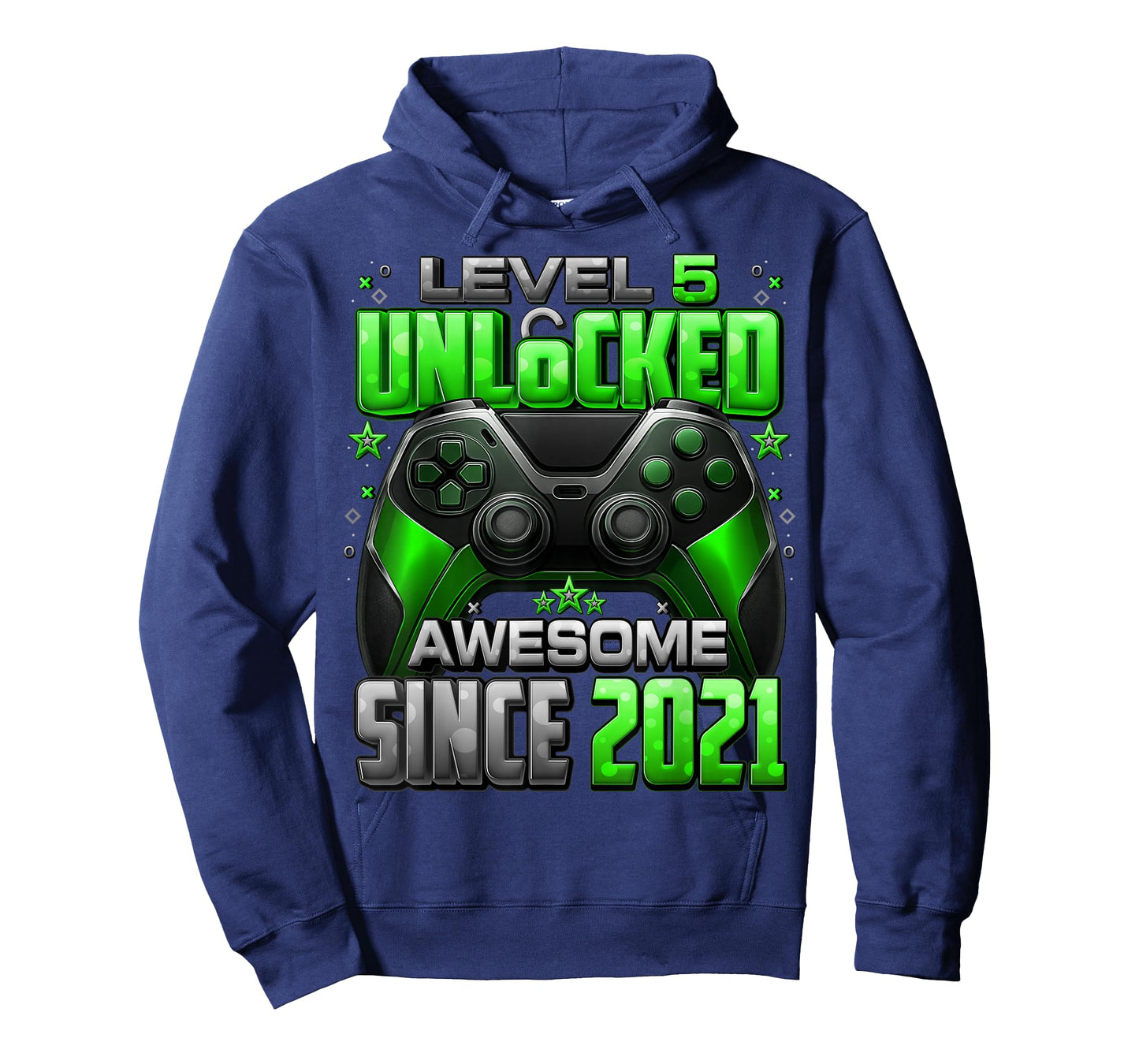 Level 5 Unlocked Awesome Since 2021 5th Birthday Gaming T-Shirt