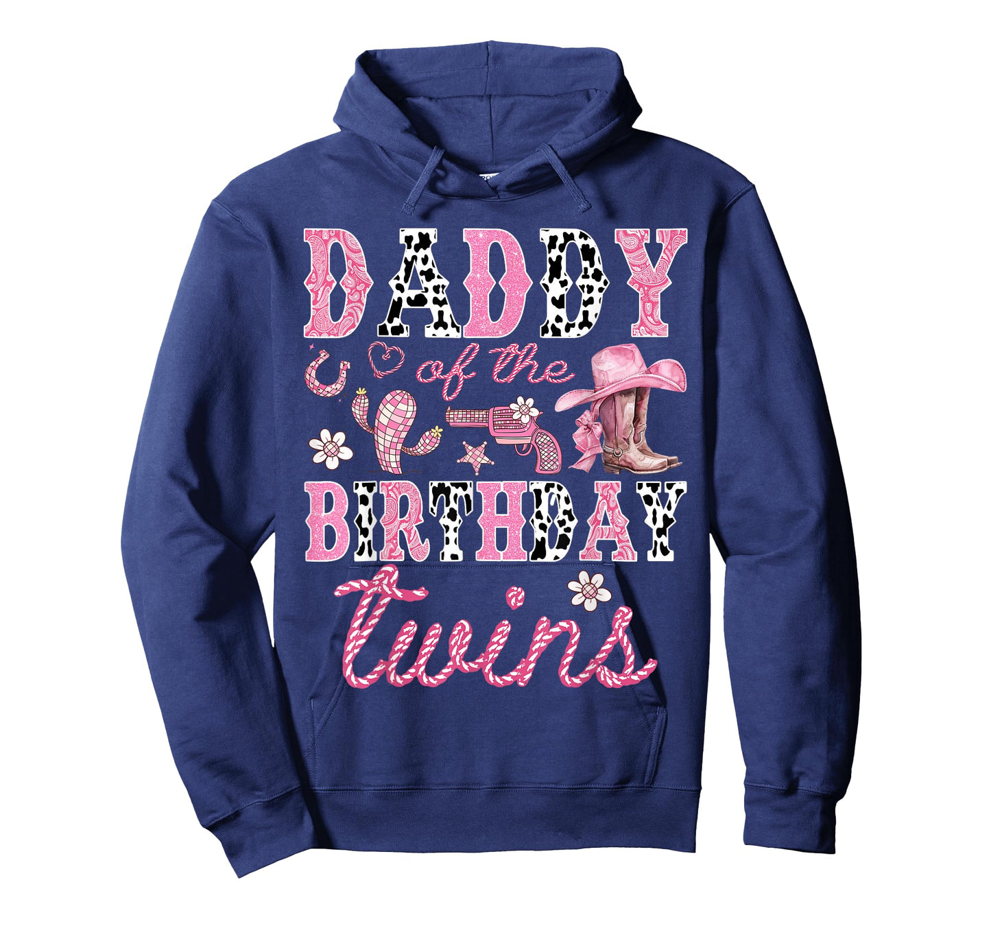 Daddy of The Birthday Twins Cowgirl Rodeo Western Matching T-Shirt