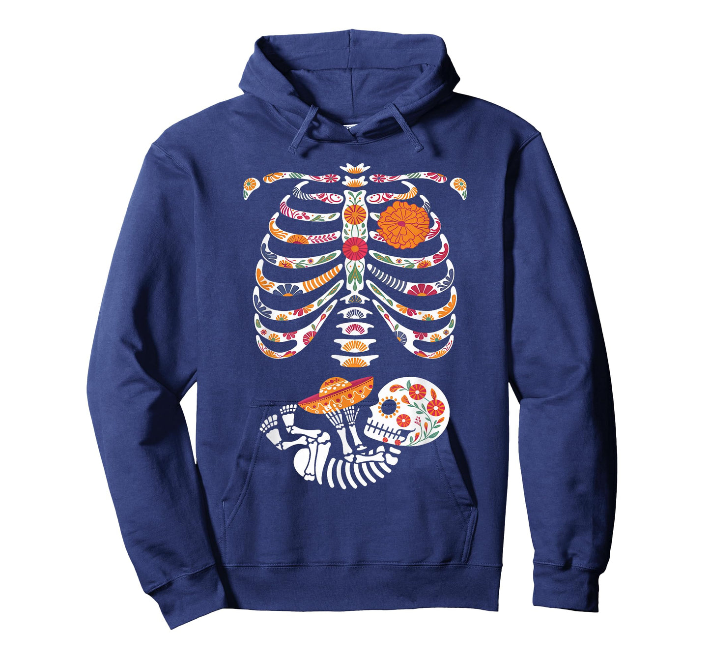 Pregnancy Skeleton Belly Day of The Dead Dia De Los Muertos T-Shirt