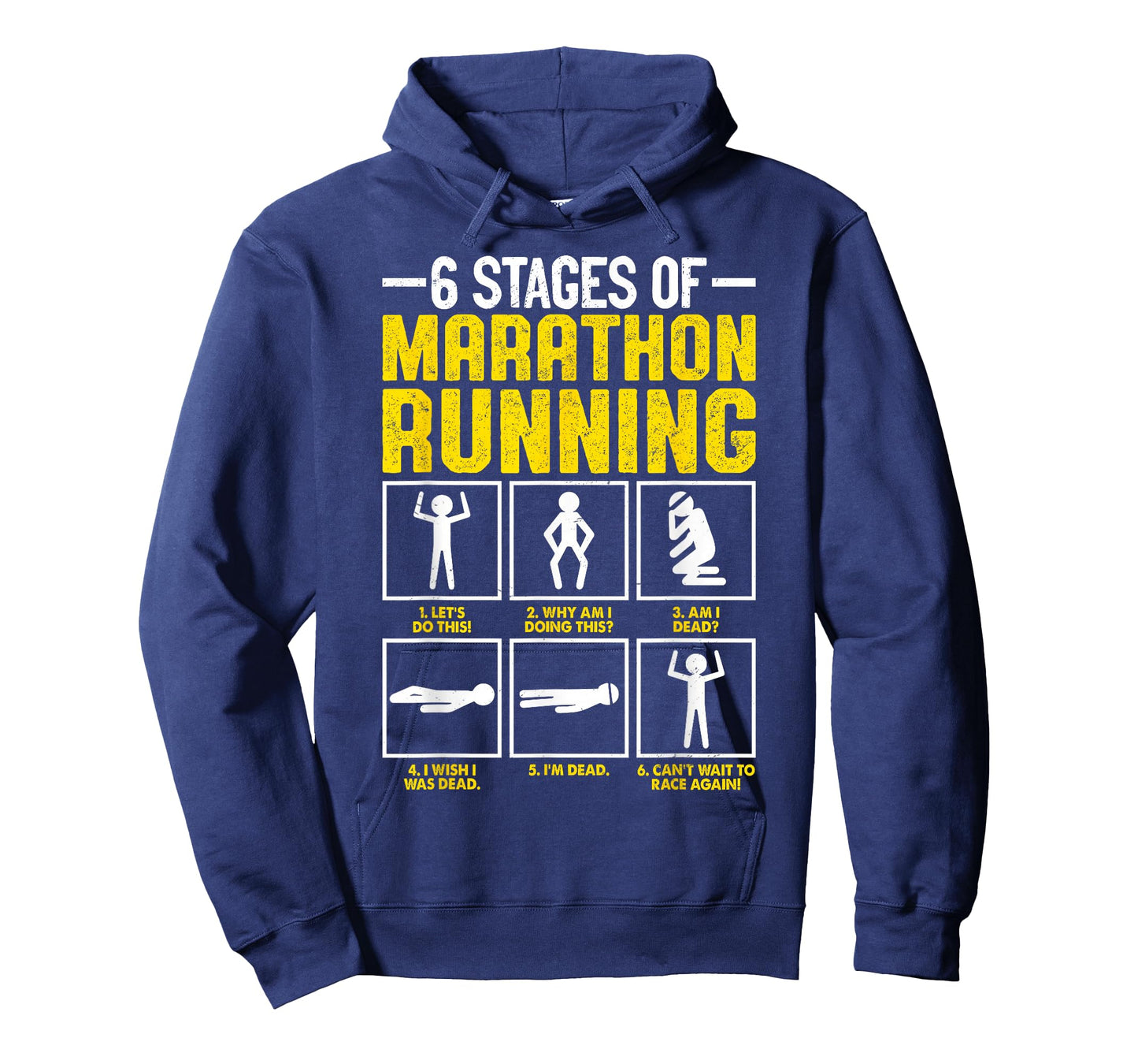 Cool 6 Stages of Marathon Running for Runners T-Shirt