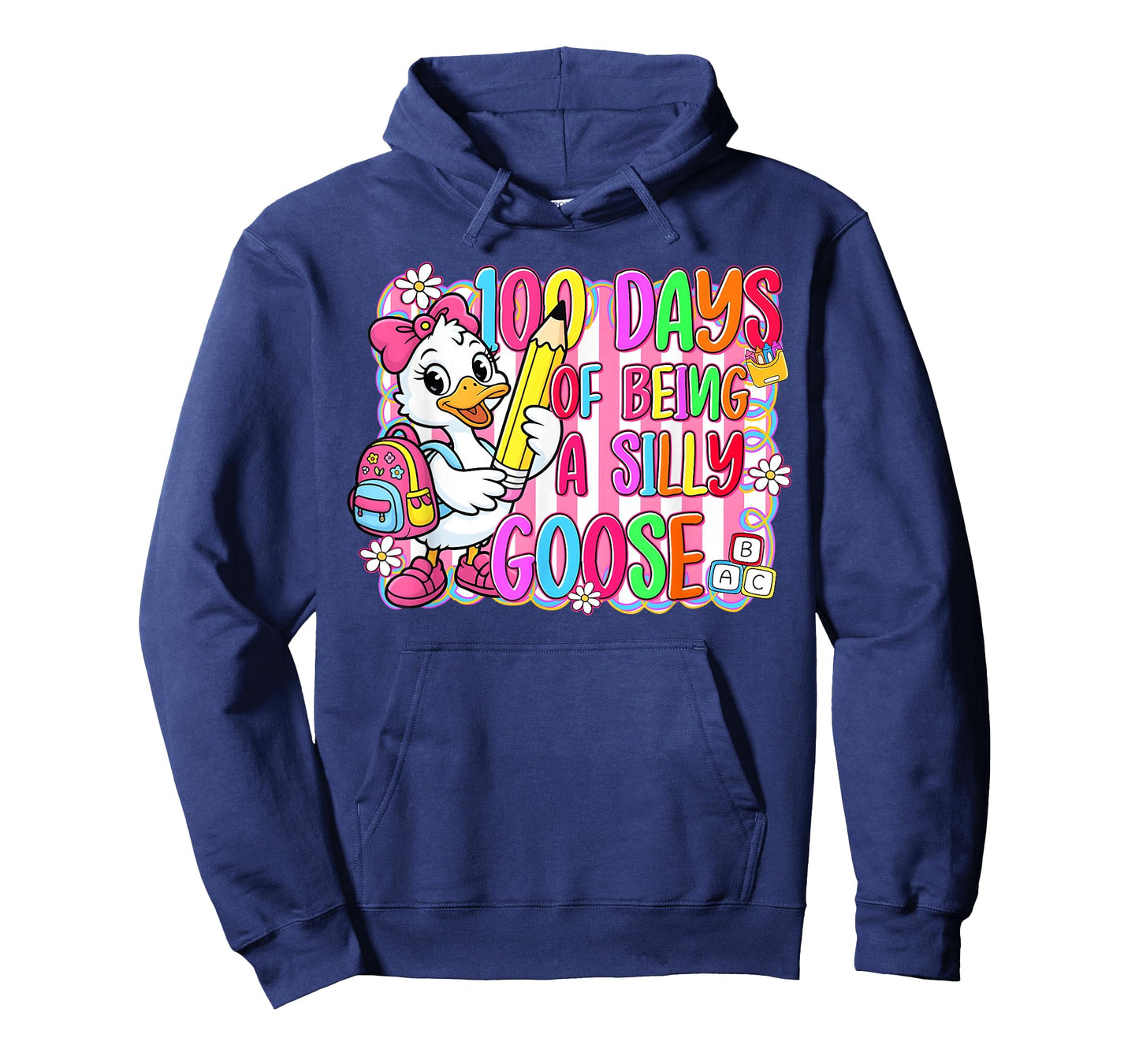 Preppy 100 Days of School Silly Goose 100th Day Teacher Girl T-Shirt