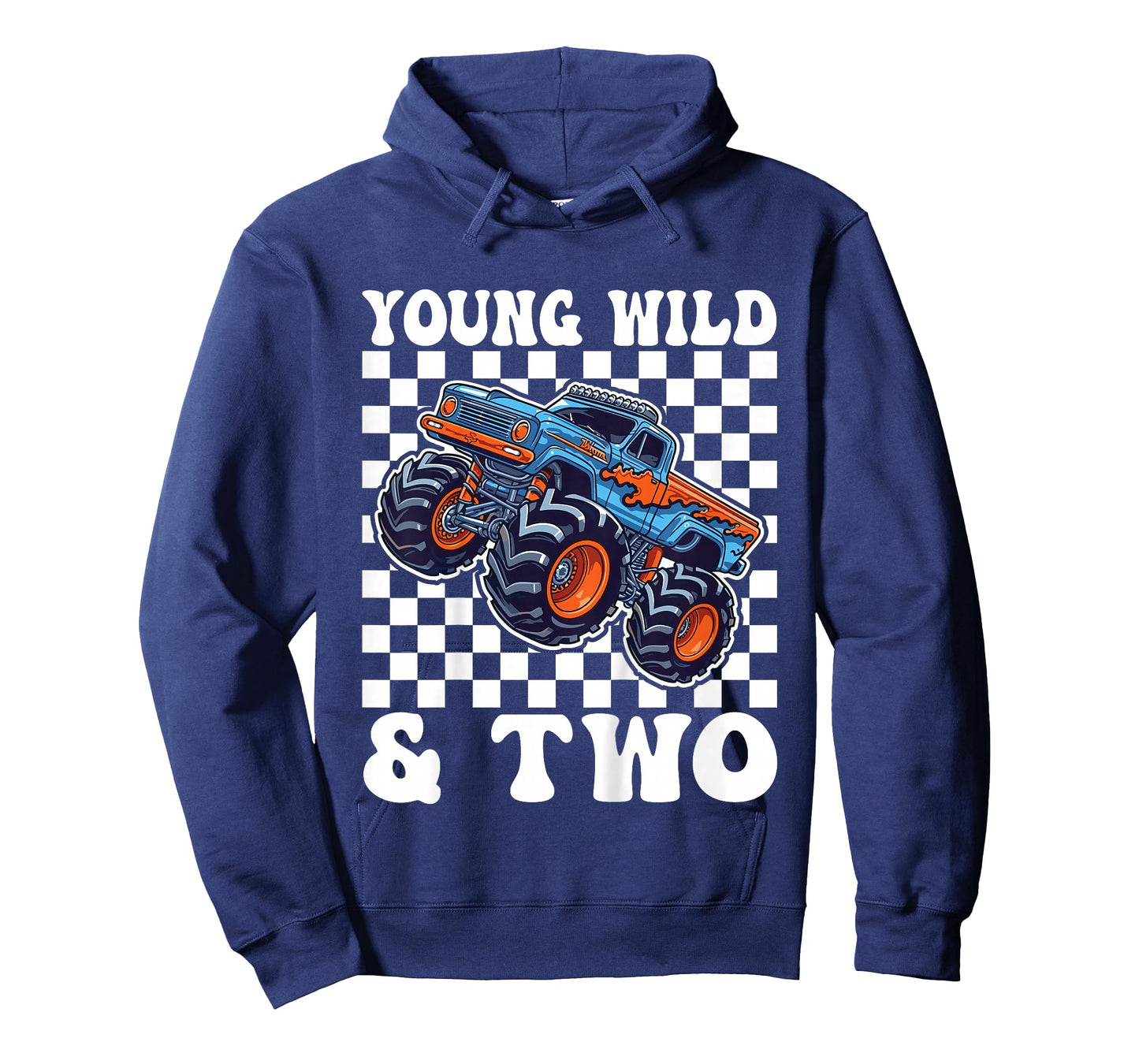 2nd Birthday Monster Truck Young Wild and Two 2 Year Old T-Shirt