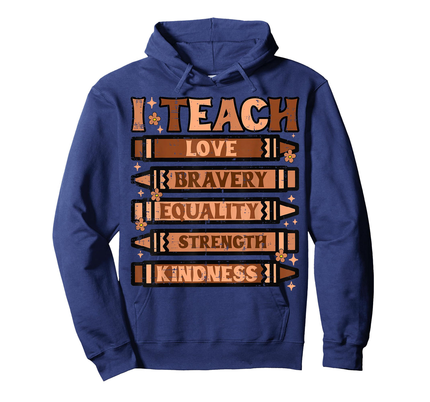 Black History Teacher I Teach Love Bravery Crayons Women Men T-Shirt