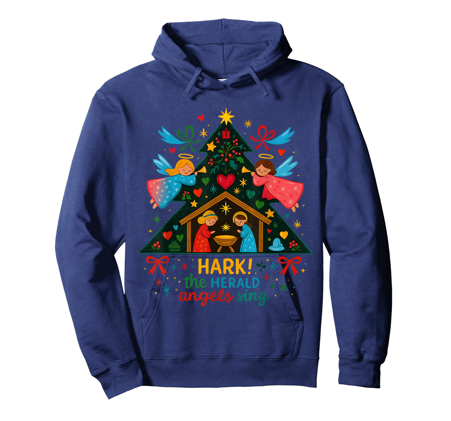Nativity Hark The Herald Angels Sing Cute Christmas T-Shirt